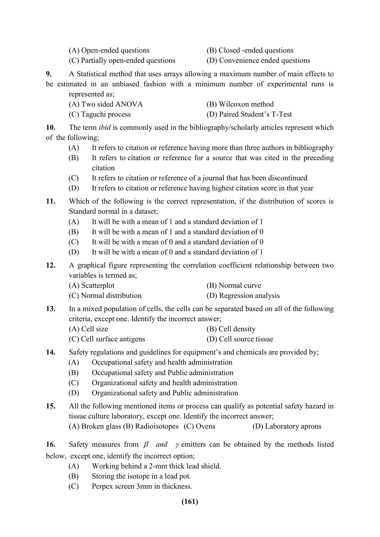 PU Ph.D Entrance Test 2024 Question Paper - Page 161