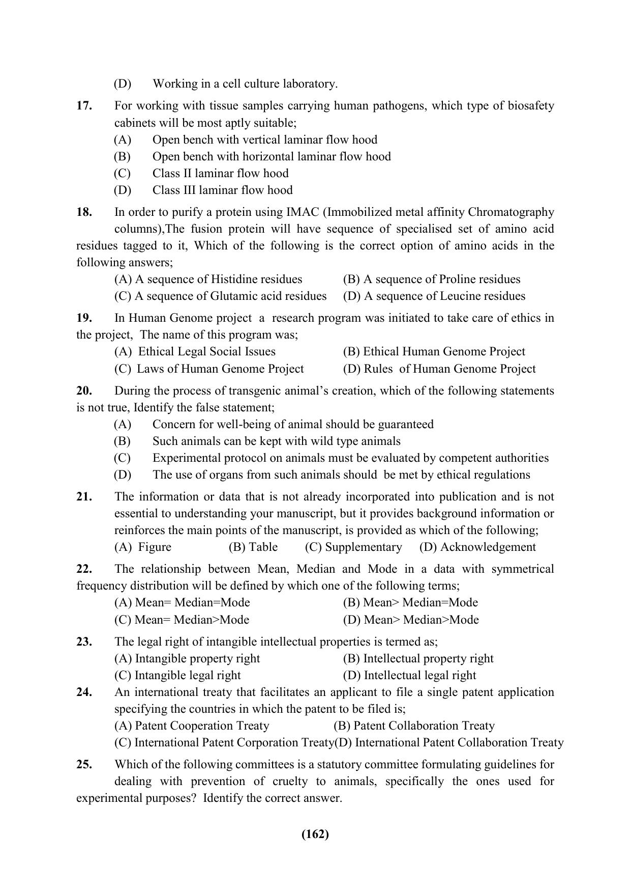 PU Ph.D Entrance Test 2024 Question Paper - Page 162