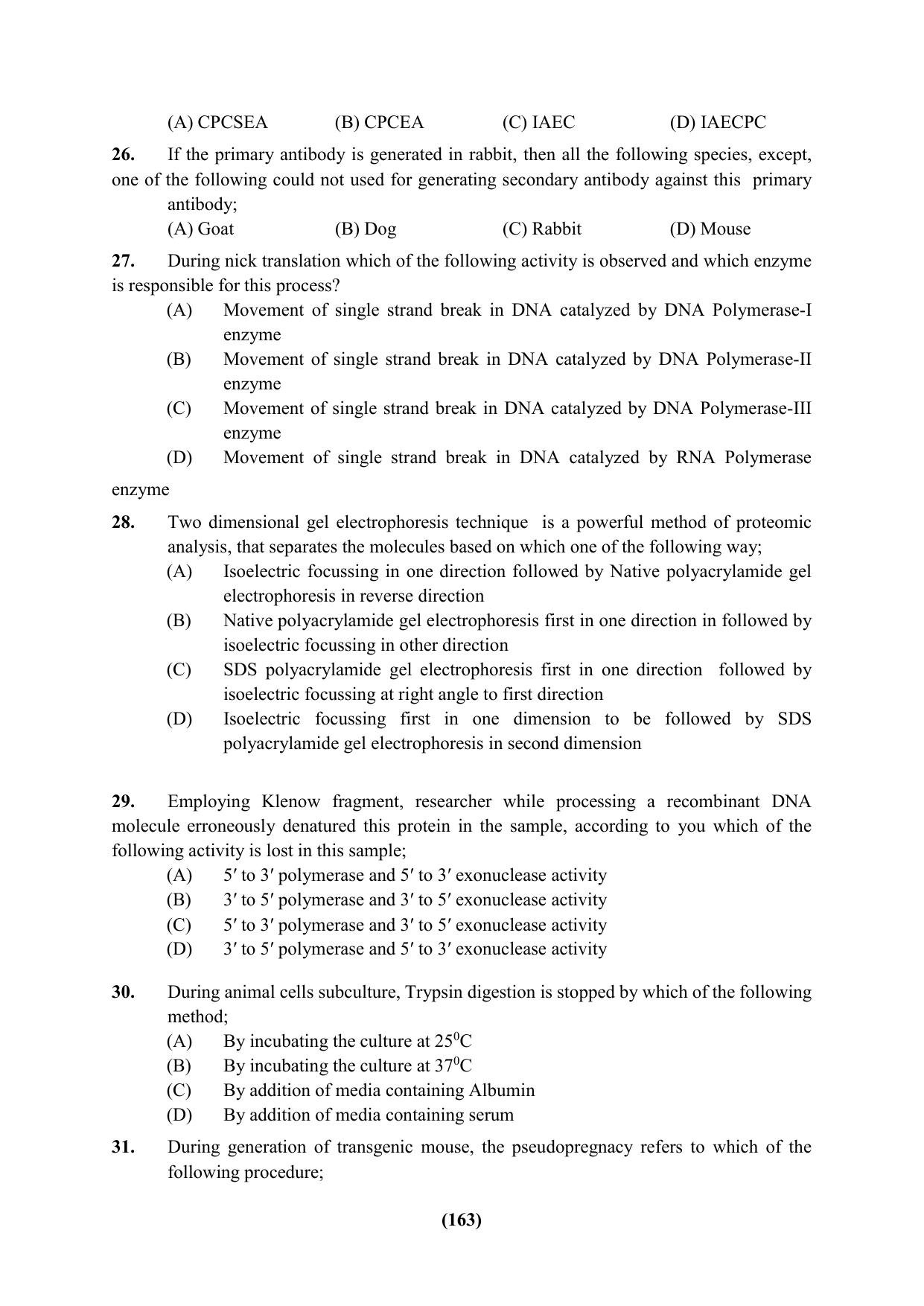 PU Ph.D Entrance Test 2024 Question Paper - Page 163