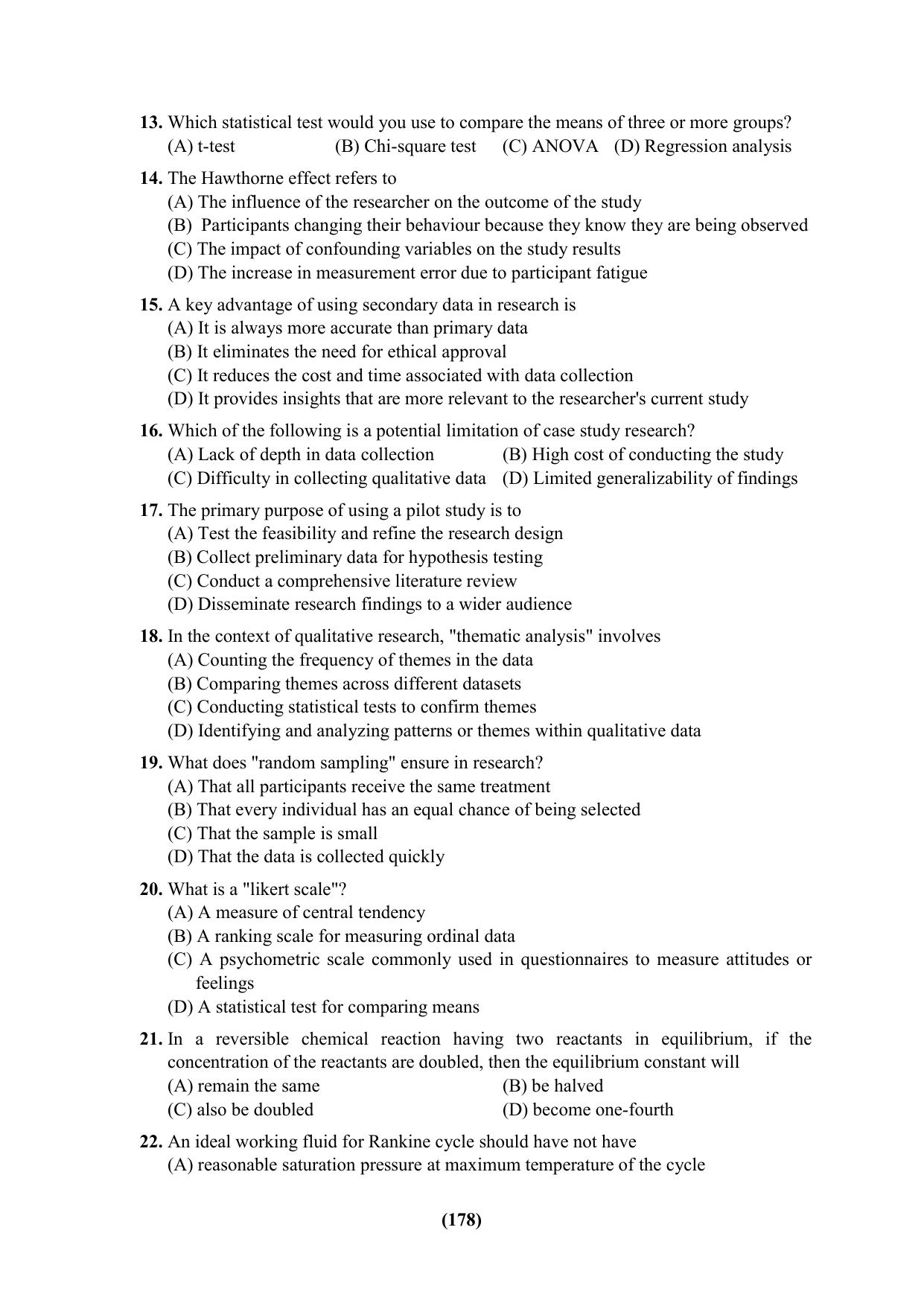 PU Ph.D Entrance Test 2024 Question Paper - Page 178