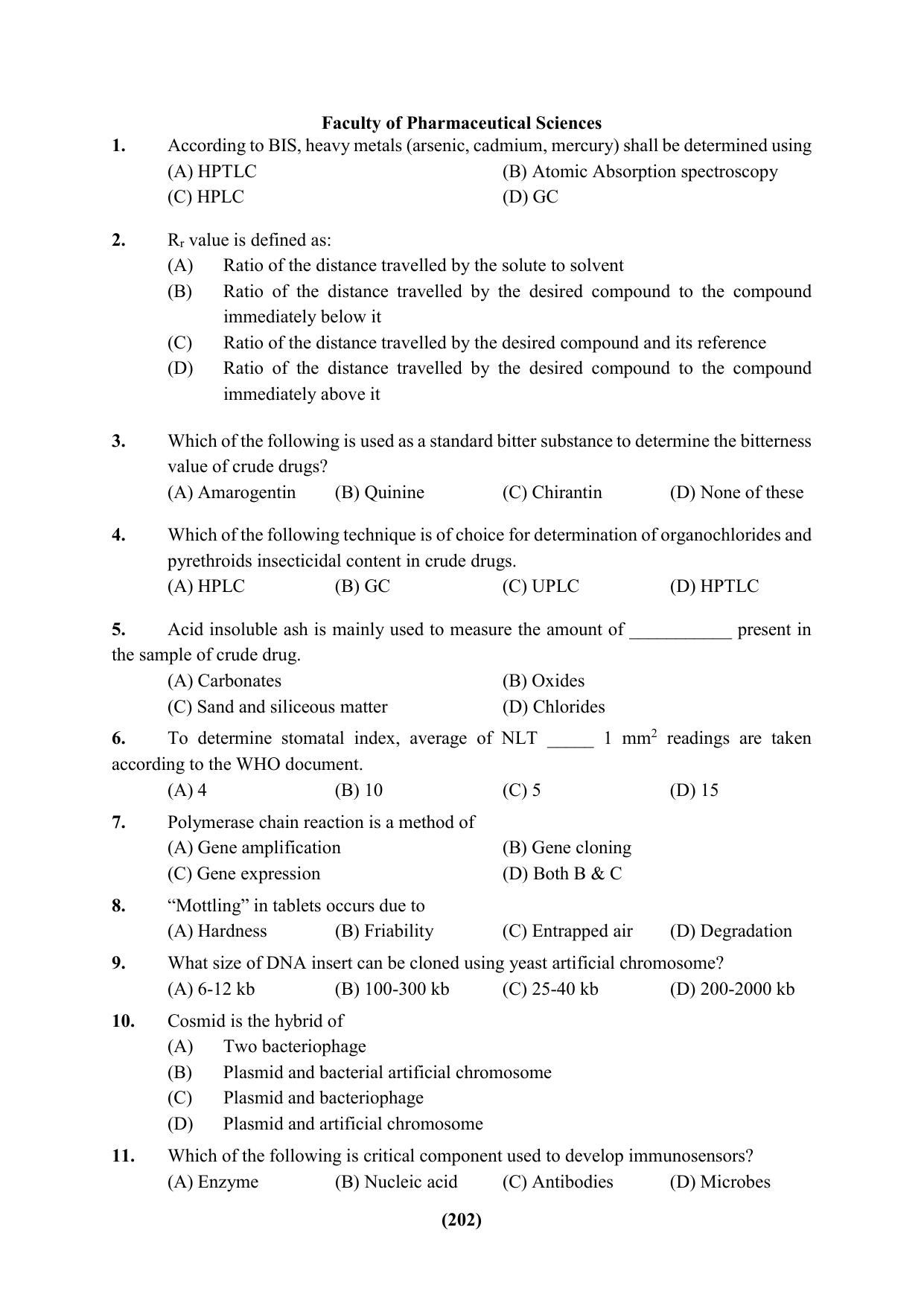 PU Ph.D Entrance Test 2024 Question Paper - Page 202