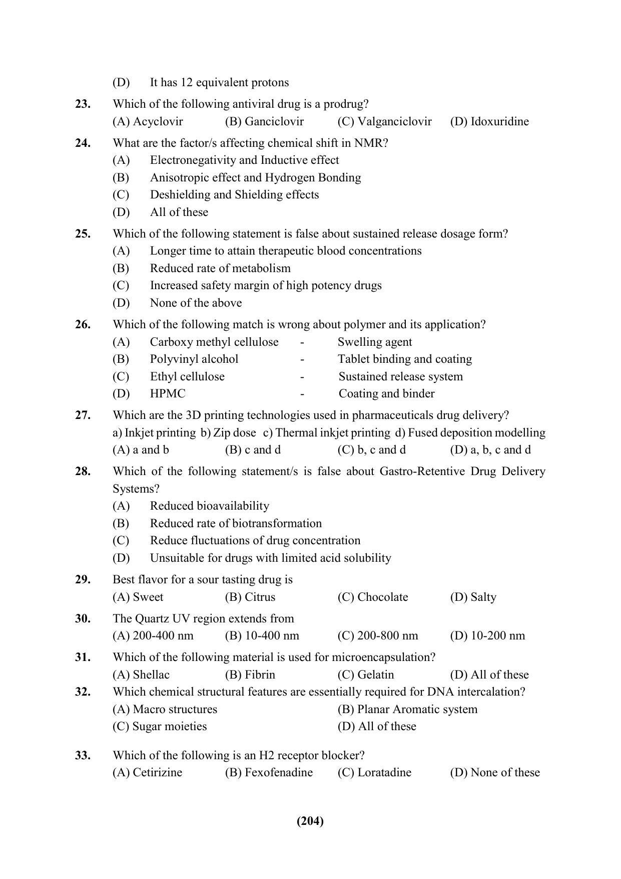 PU Ph.D Entrance Test 2024 Question Paper - Page 204