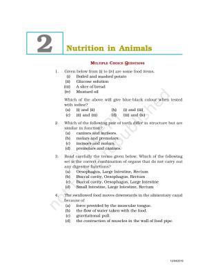 NCERT Exemplar Book for Class 7 Science: Chapter 2-Nutrition in Animals