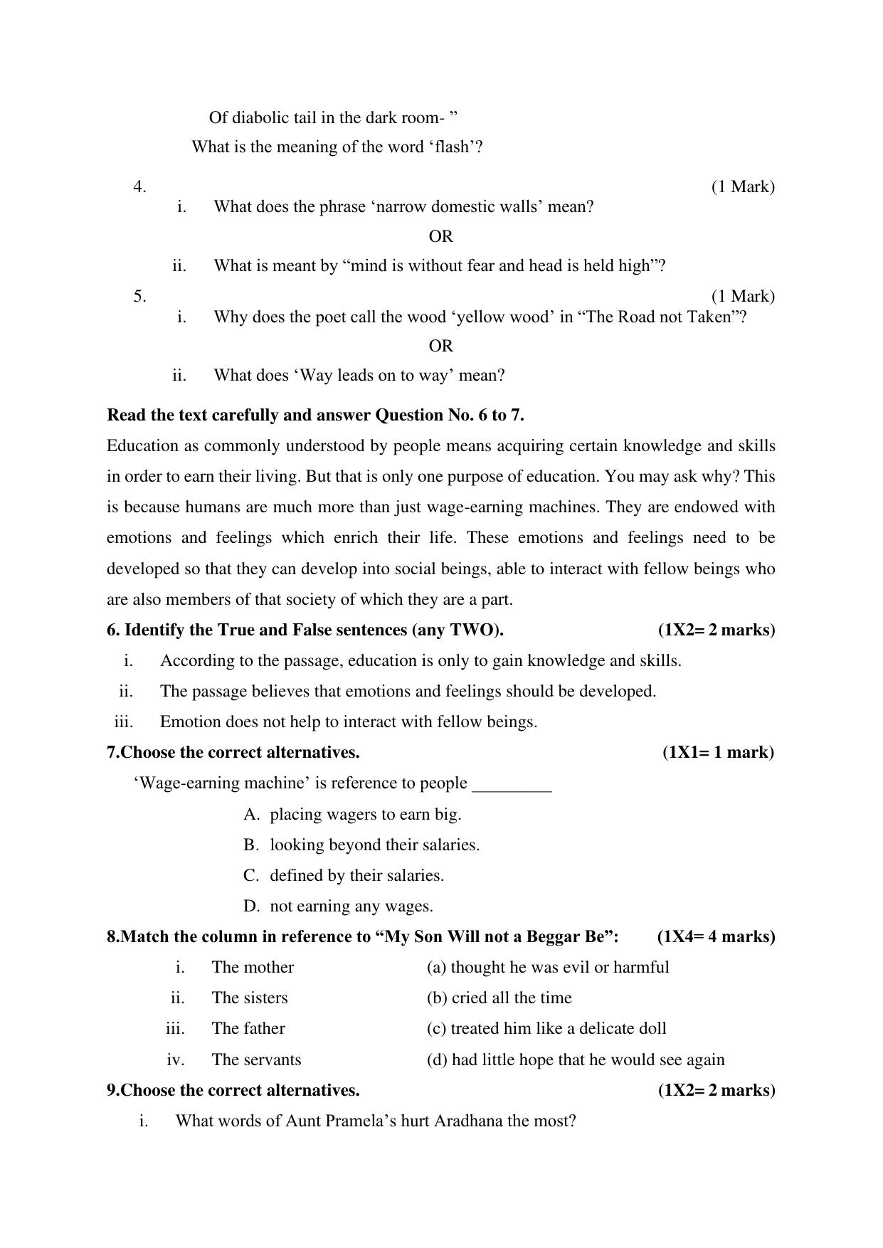 NIOS Class 12 English Sample Paper - Page 2