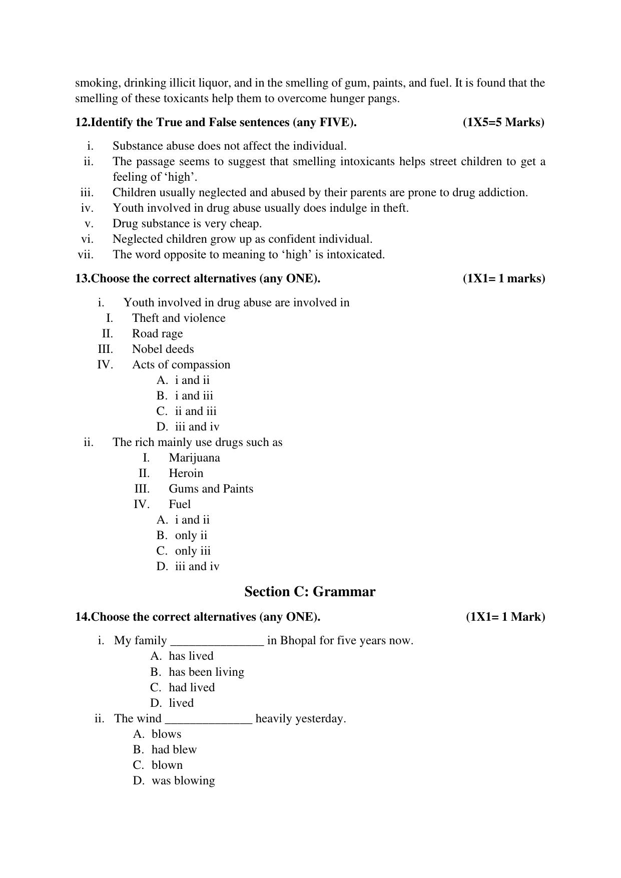 NIOS Class 12 English Sample Paper - Page 5
