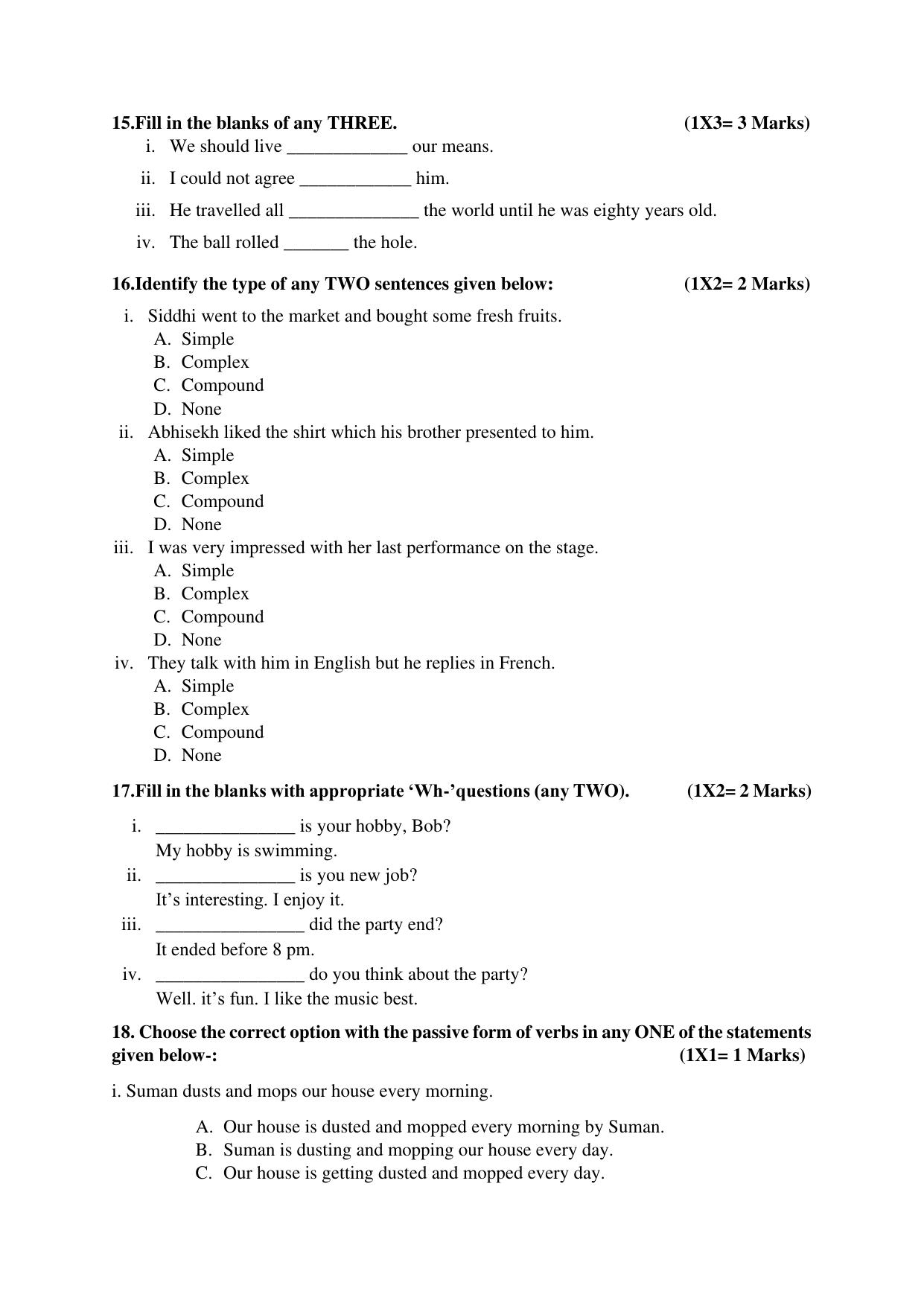 NIOS Class 12 English Sample Paper - Page 6