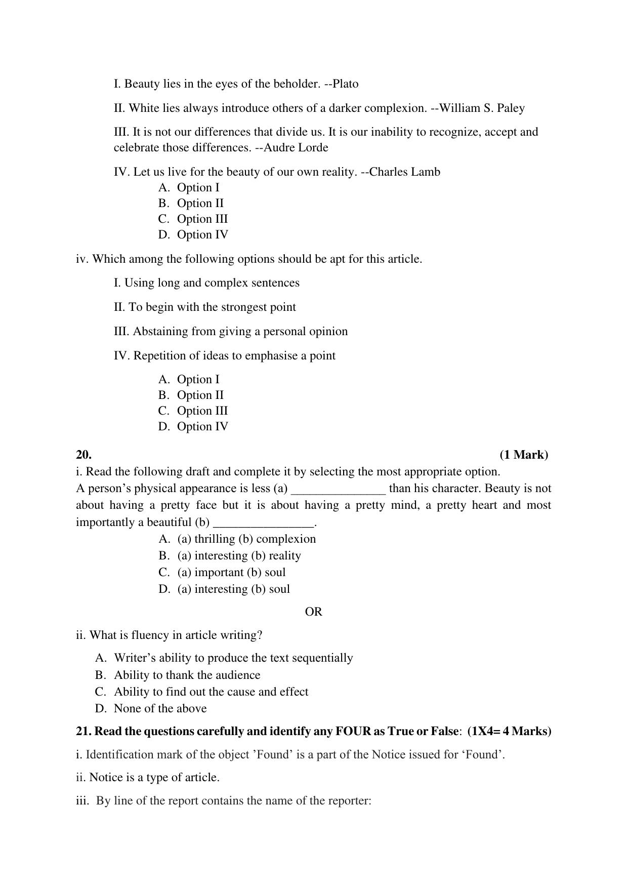 NIOS Class 12 English Sample Paper - Page 8