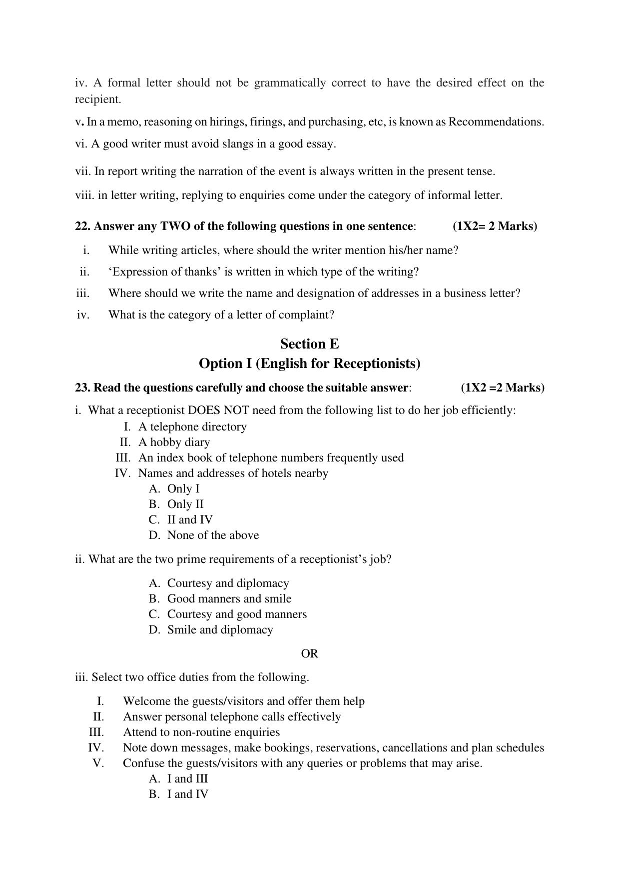 NIOS Class 12 English Sample Paper - Page 9
