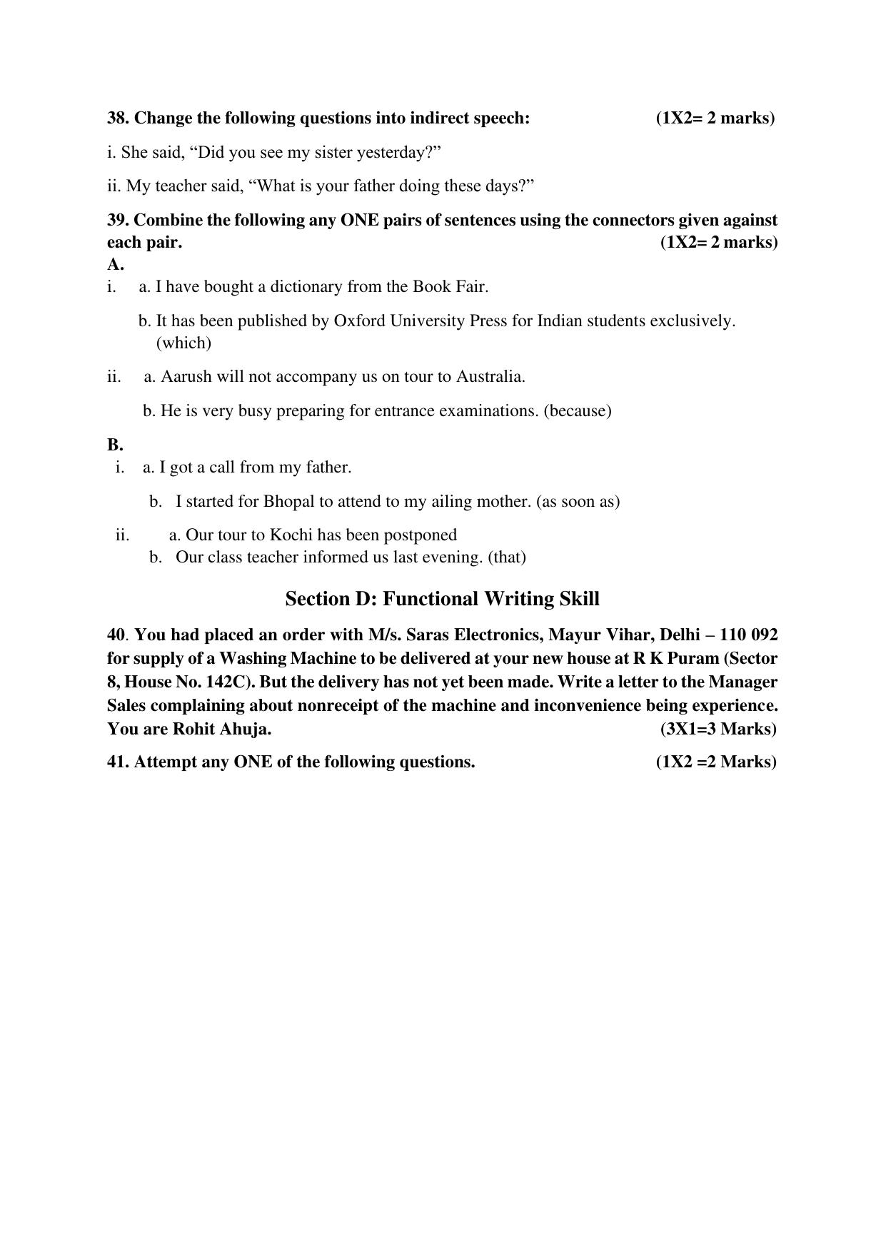 NIOS Class 12 English Sample Paper - Page 15