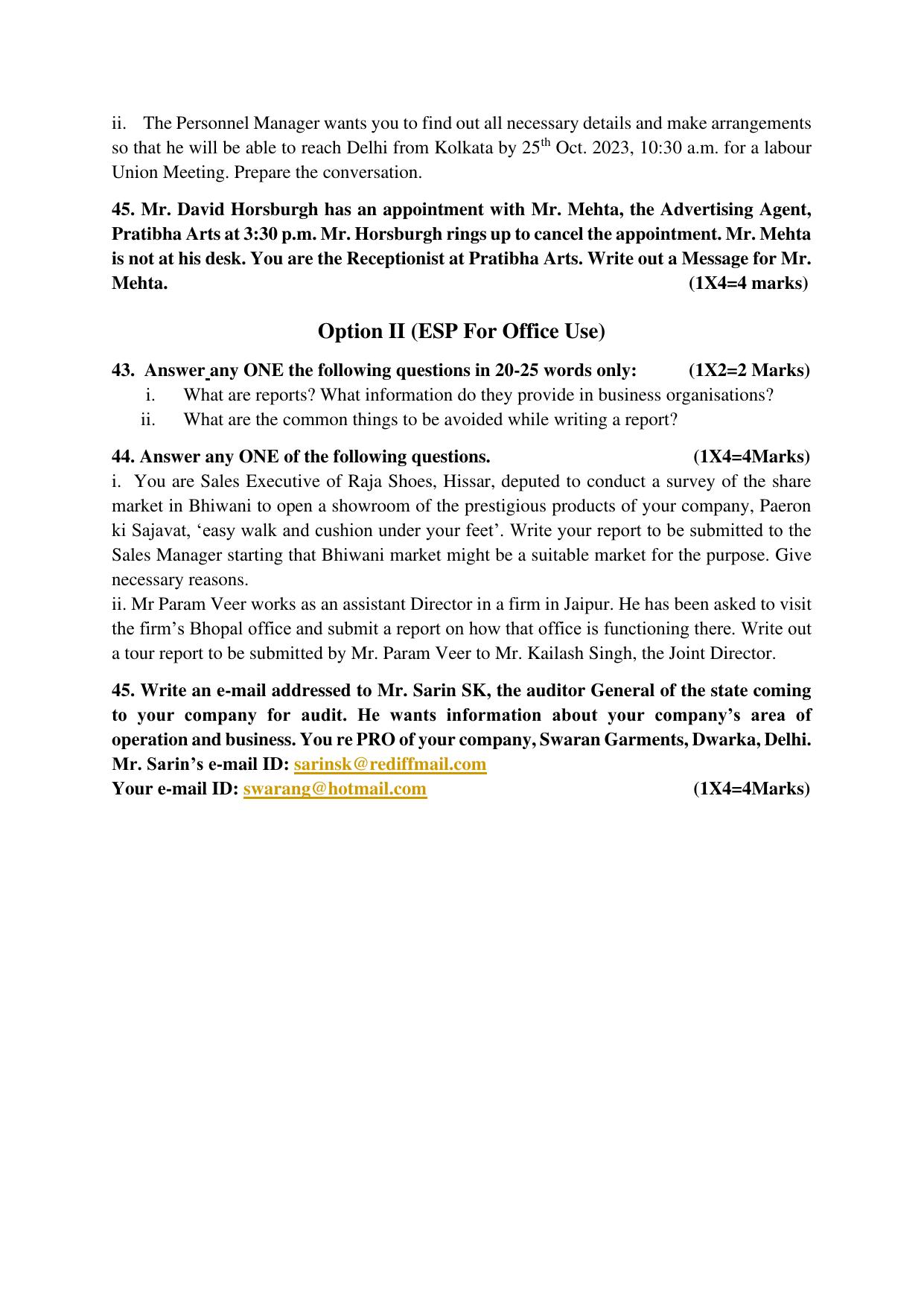 NIOS Class 12 English Sample Paper - Page 17