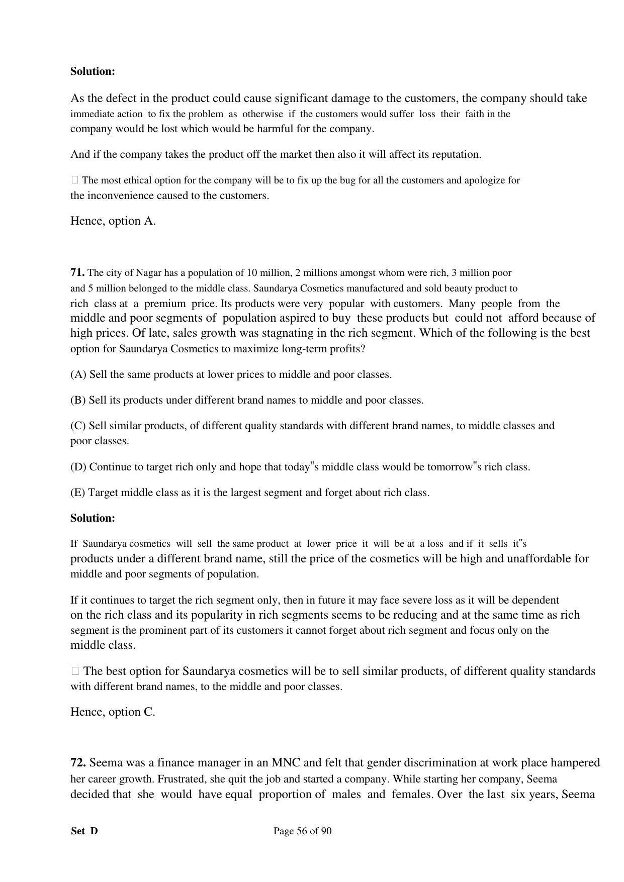 XAT 2008 Question Papers - Page 66