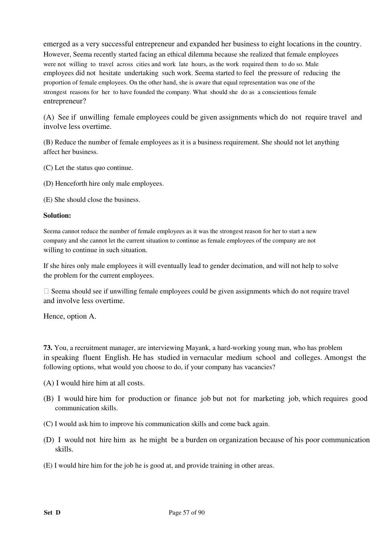 XAT 2008 Question Papers - Page 67