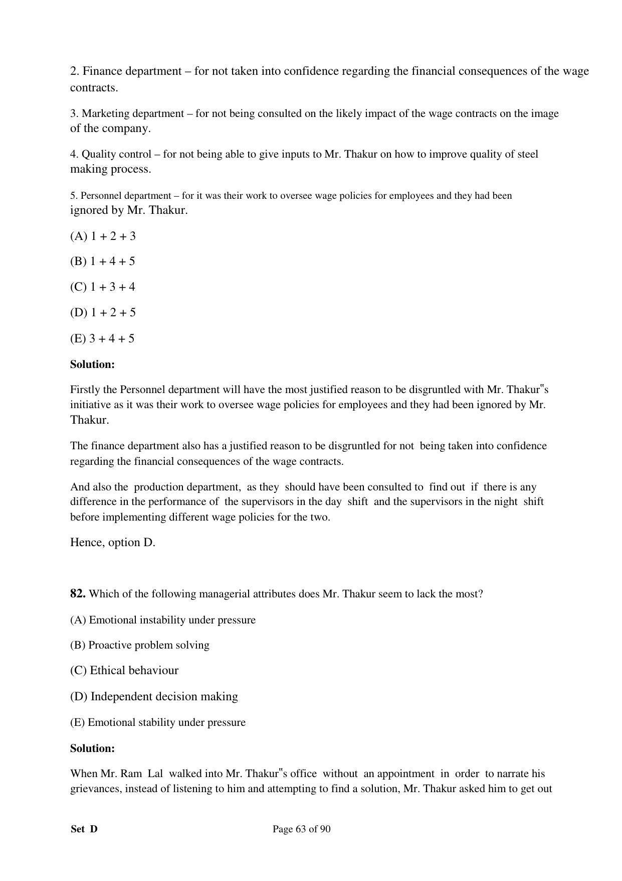XAT 2008 Question Papers - Page 73