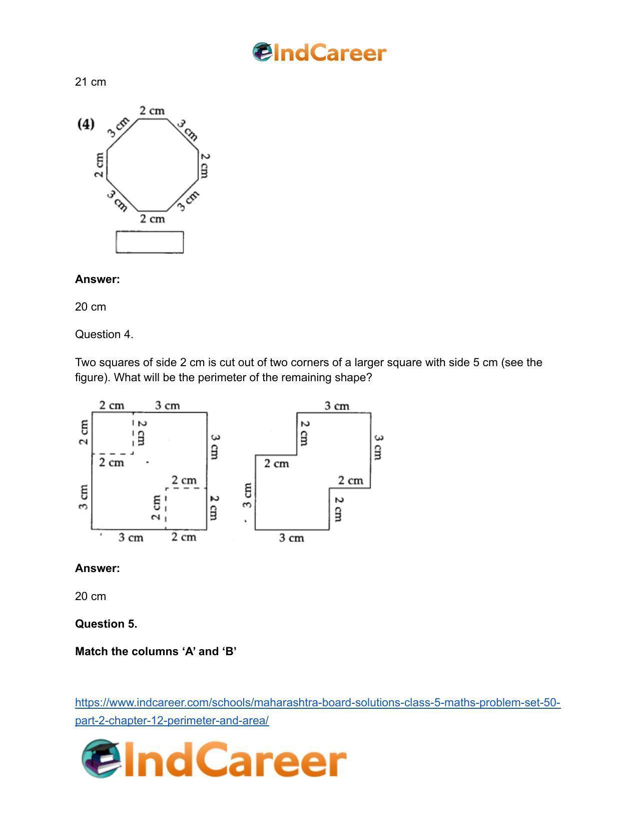 Maharashtra Board Solutions Class 5-Maths (Problem Set 50) - Part 2: Chapter 12- Perimeter and Area - Page 10