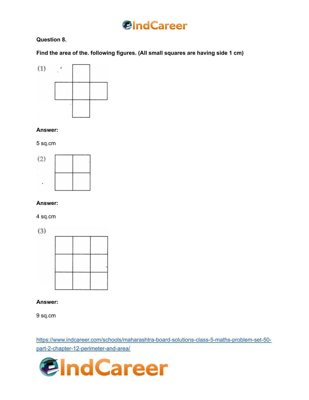 Maharashtra Board Solutions Class 5-Maths (Problem Set 50) - Part 2: Chapter 12- Perimeter and Area - Page 15