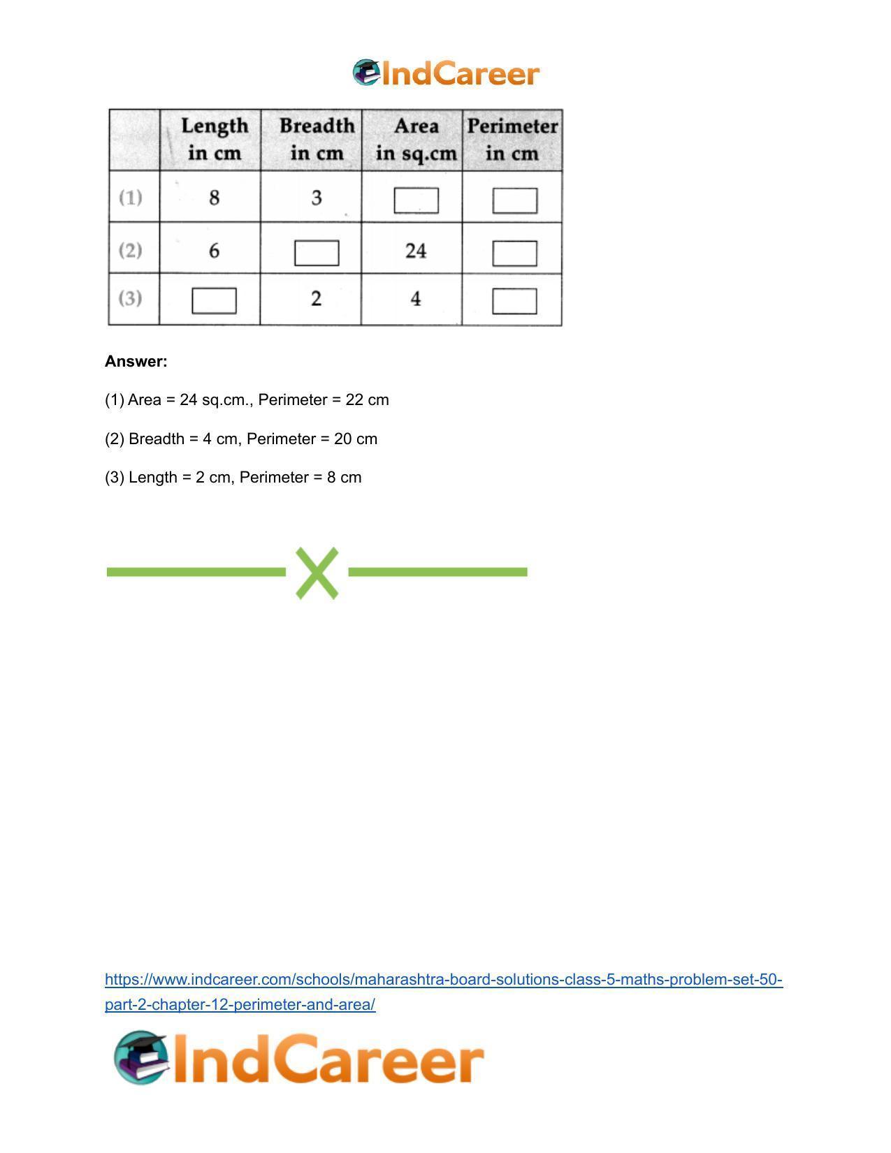 Maharashtra Board Solutions Class 5-Maths (Problem Set 50) - Part 2: Chapter 12- Perimeter and Area - Page 17