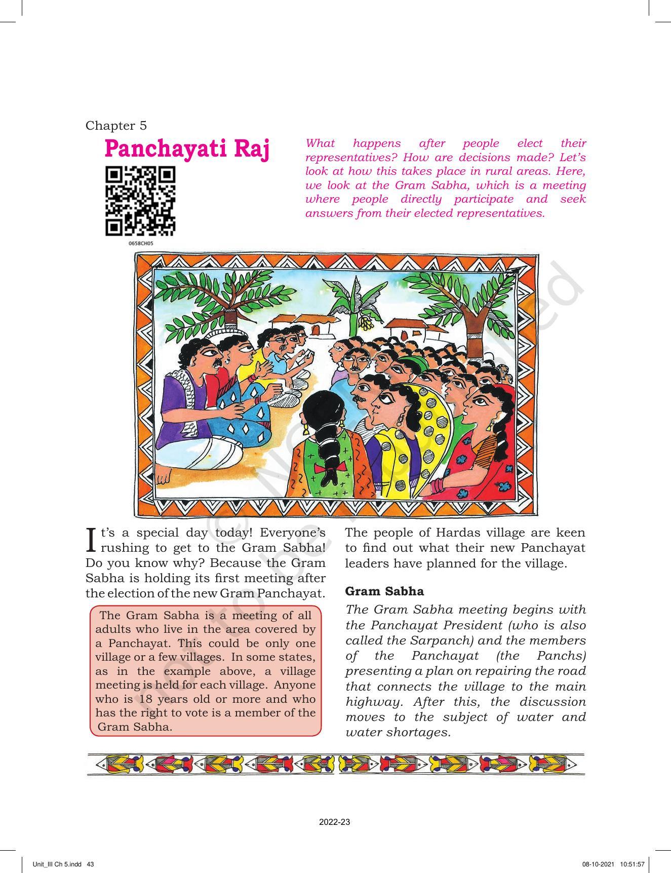 NCERT Book for Class 6 Social Science(Political Science) : Chapter 5-Panchayati Raj - Page 3