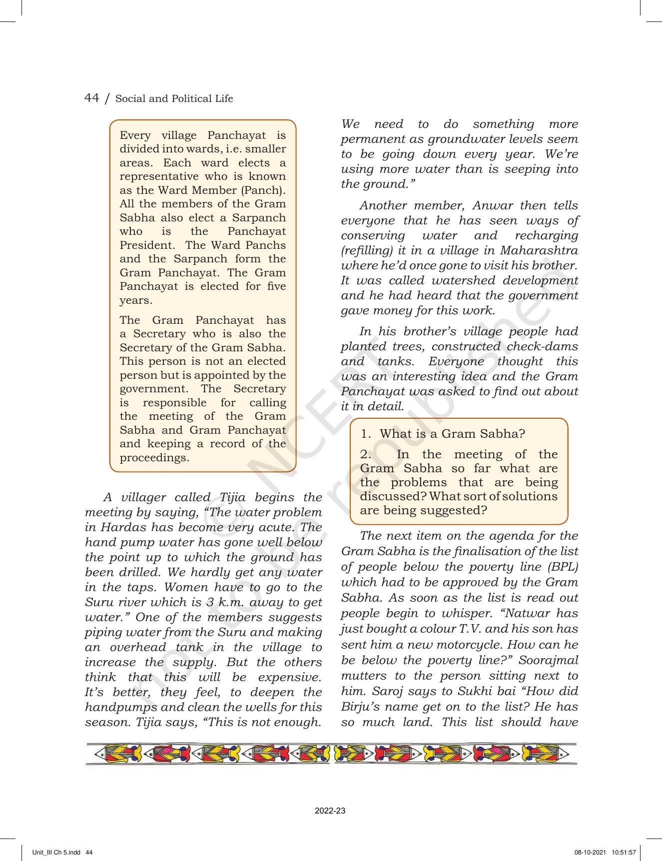 NCERT Book for Class 6 Social Science(Political Science) : Chapter 5-Panchayati Raj - Page 4