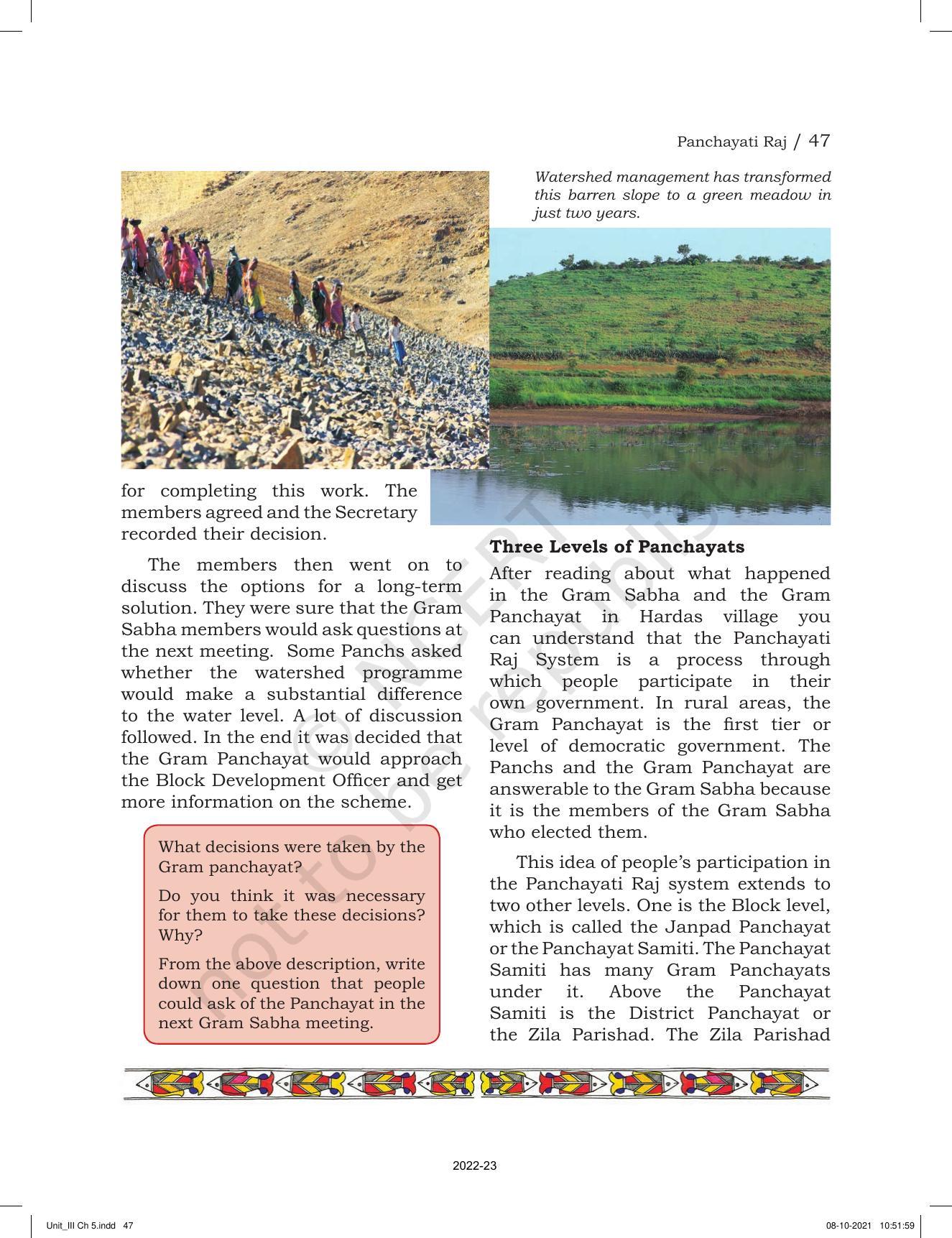 NCERT Book for Class 6 Social Science(Political Science) : Chapter 5-Panchayati Raj - Page 7