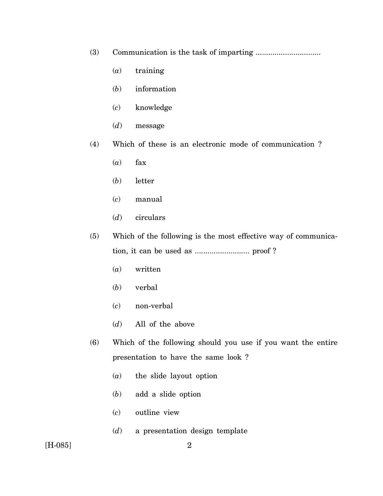 Goa Board Class 12 Telecommunication   (March 2019_0) Question Paper - Page 2