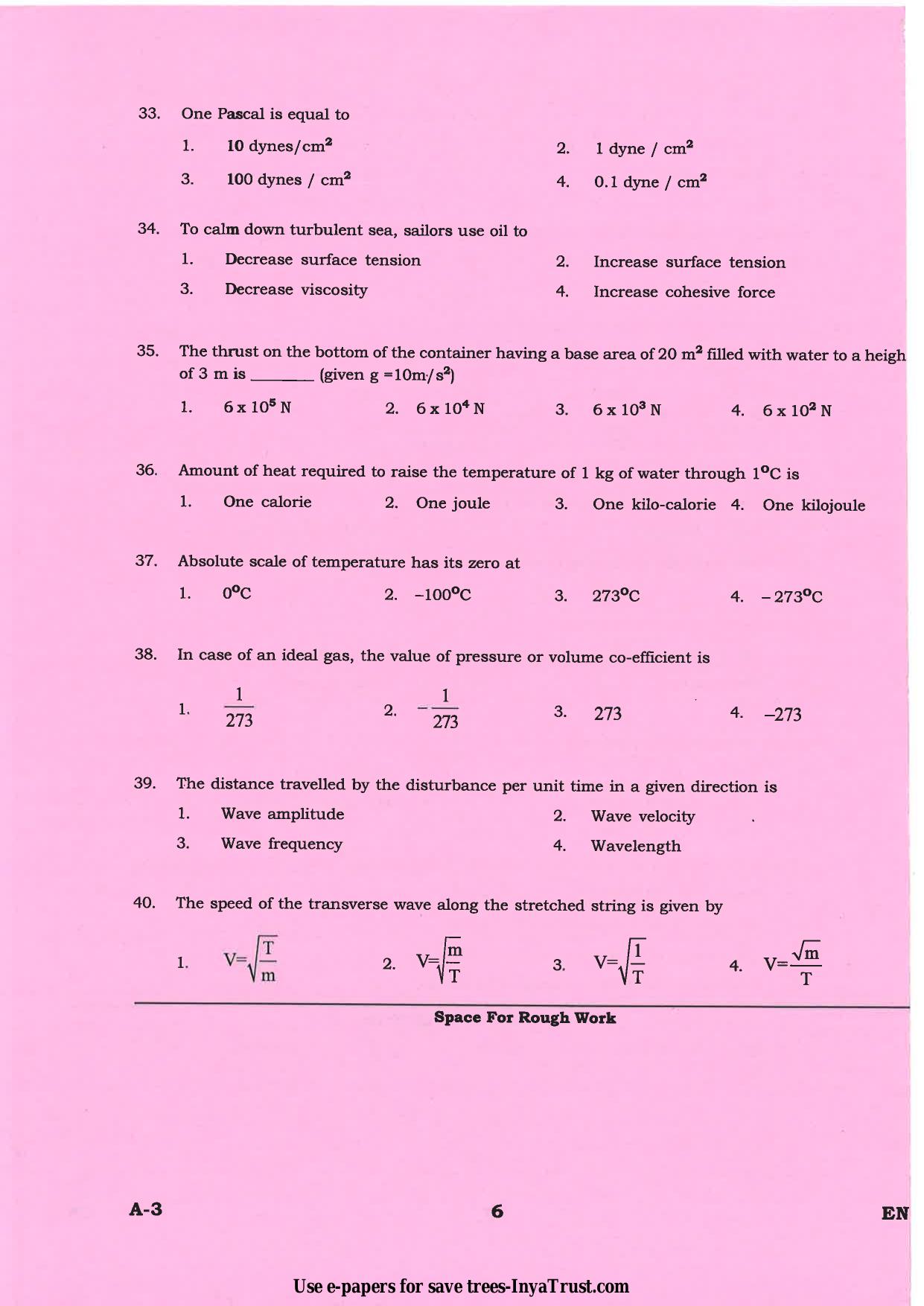 Karnataka Diploma CET- 2015 Environmental Engg. / Public Health Engg. / Water Tech / Health Sciences Question Paper - Page 6