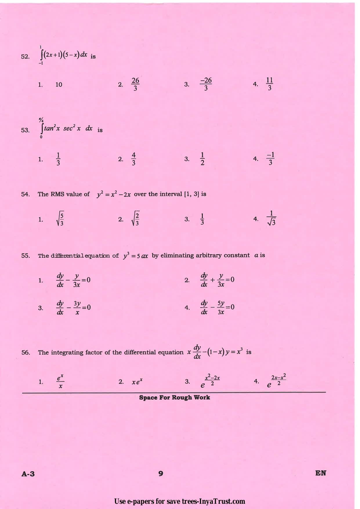 Karnataka Diploma CET- 2015 Environmental Engg. / Public Health Engg. / Water Tech / Health Sciences Question Paper - Page 9