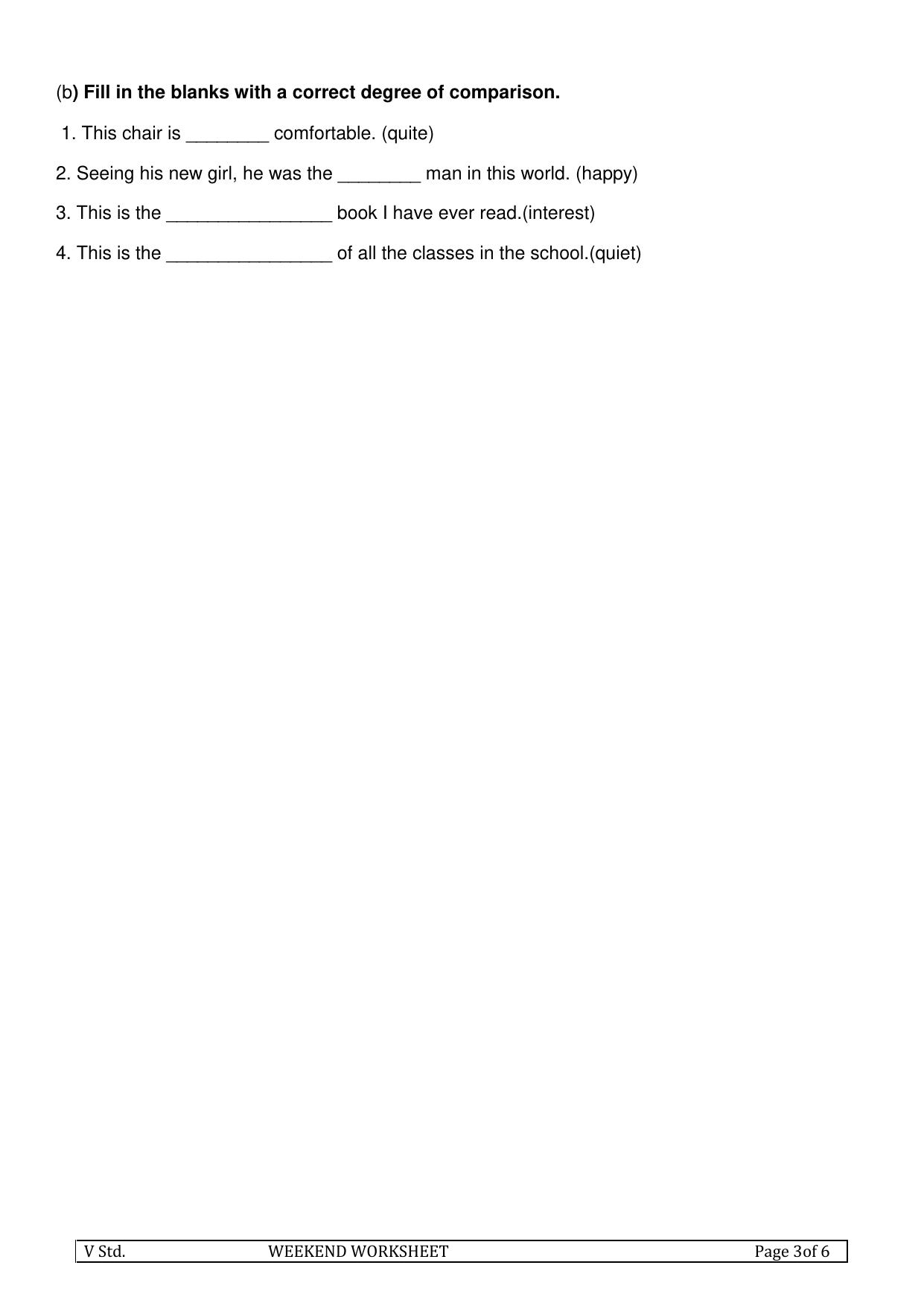 Worksheet for Class 5 English Diary Writing Assignment - Page 3