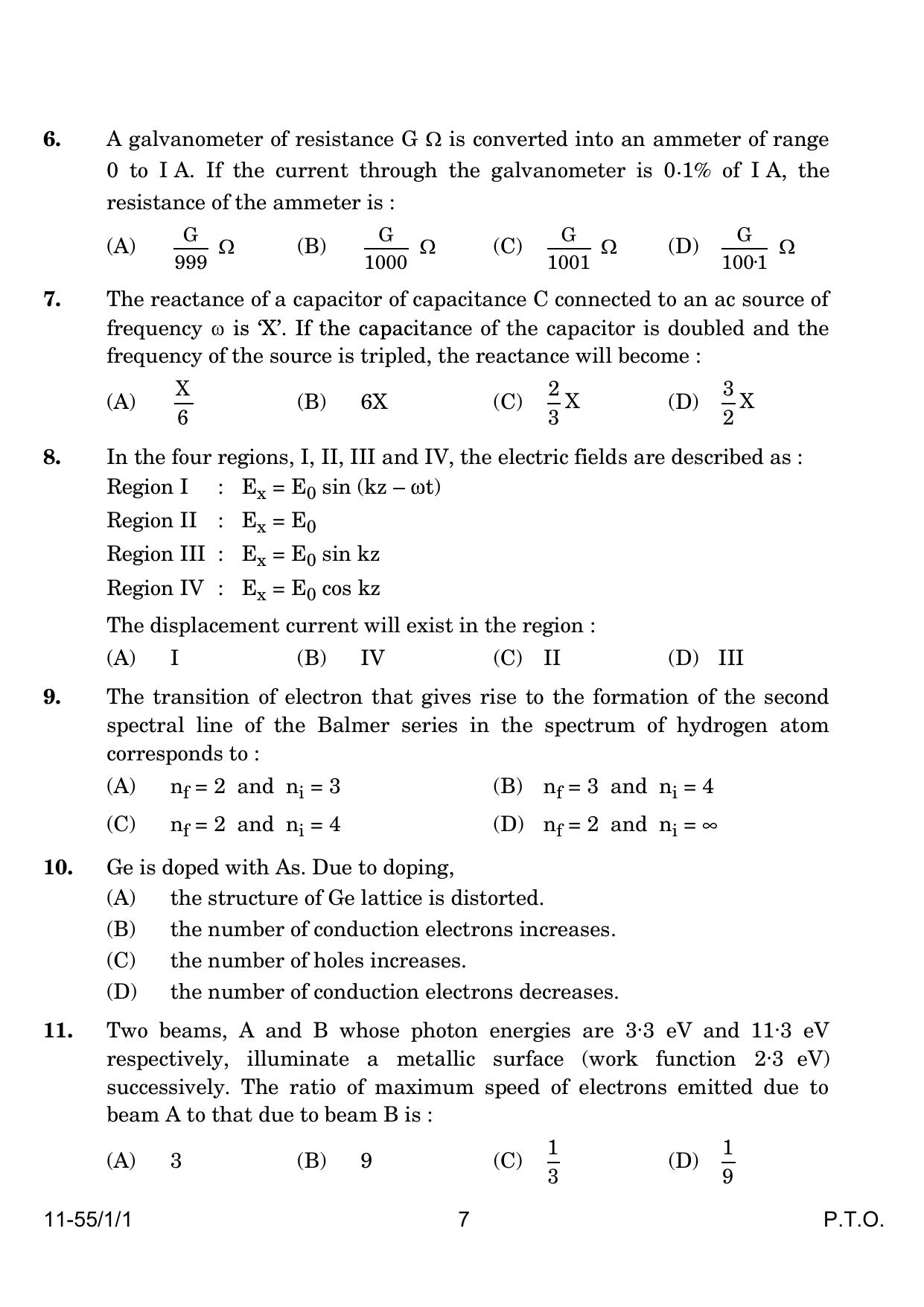 CBSE Class 12 55-1-1 Physics 2024 Question Paper - Page 7