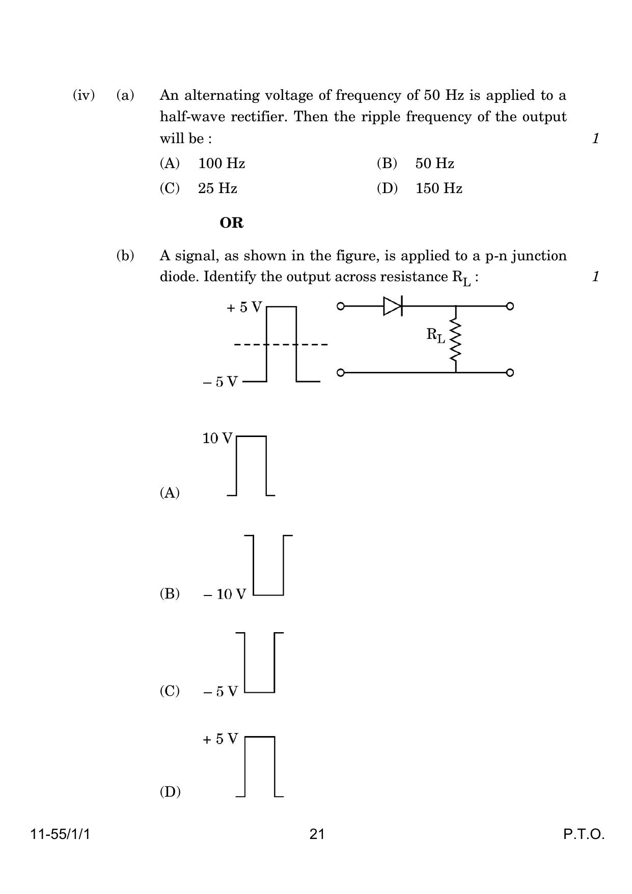 CBSE Class 12 55-1-1 Physics 2024 Question Paper - Page 21