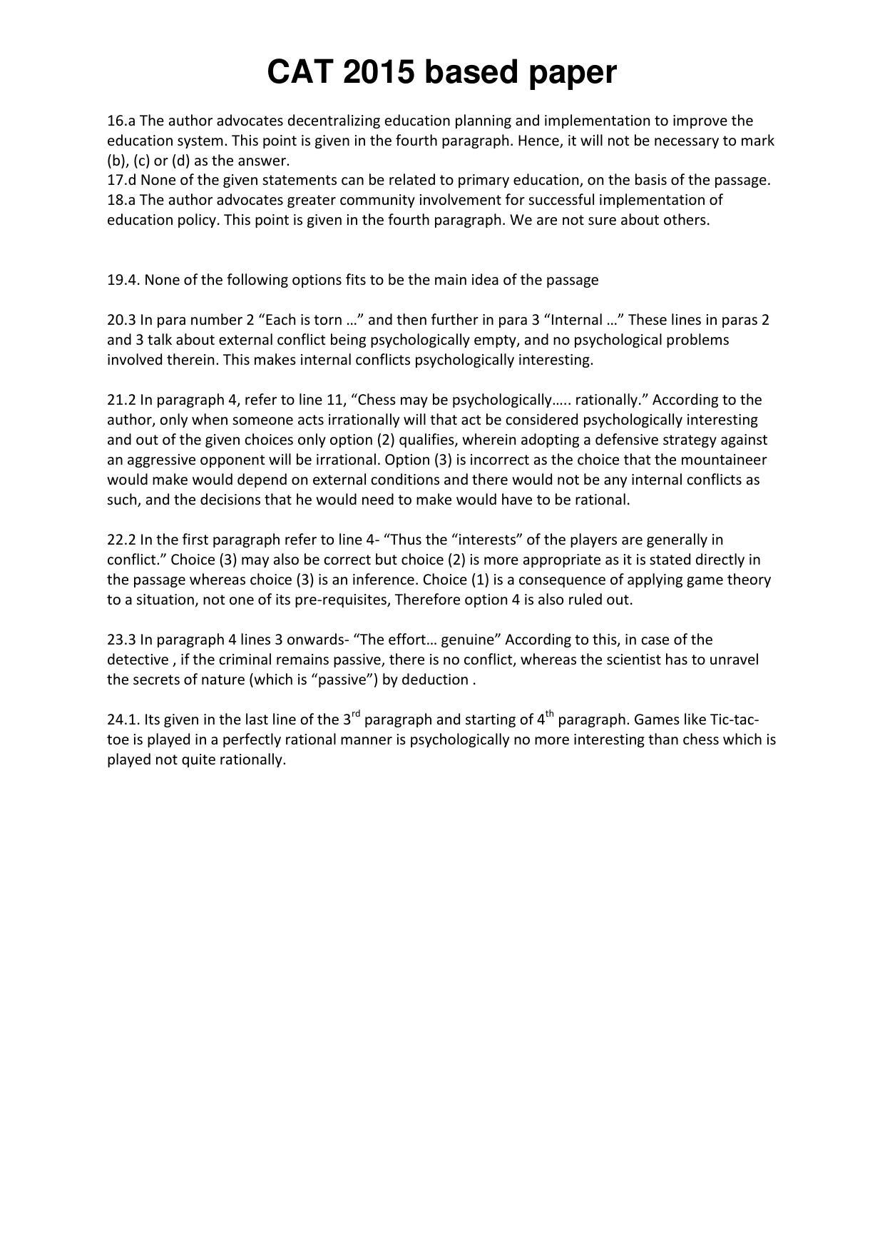 CAT 2015 CAT VARC Answer Key - Page 2