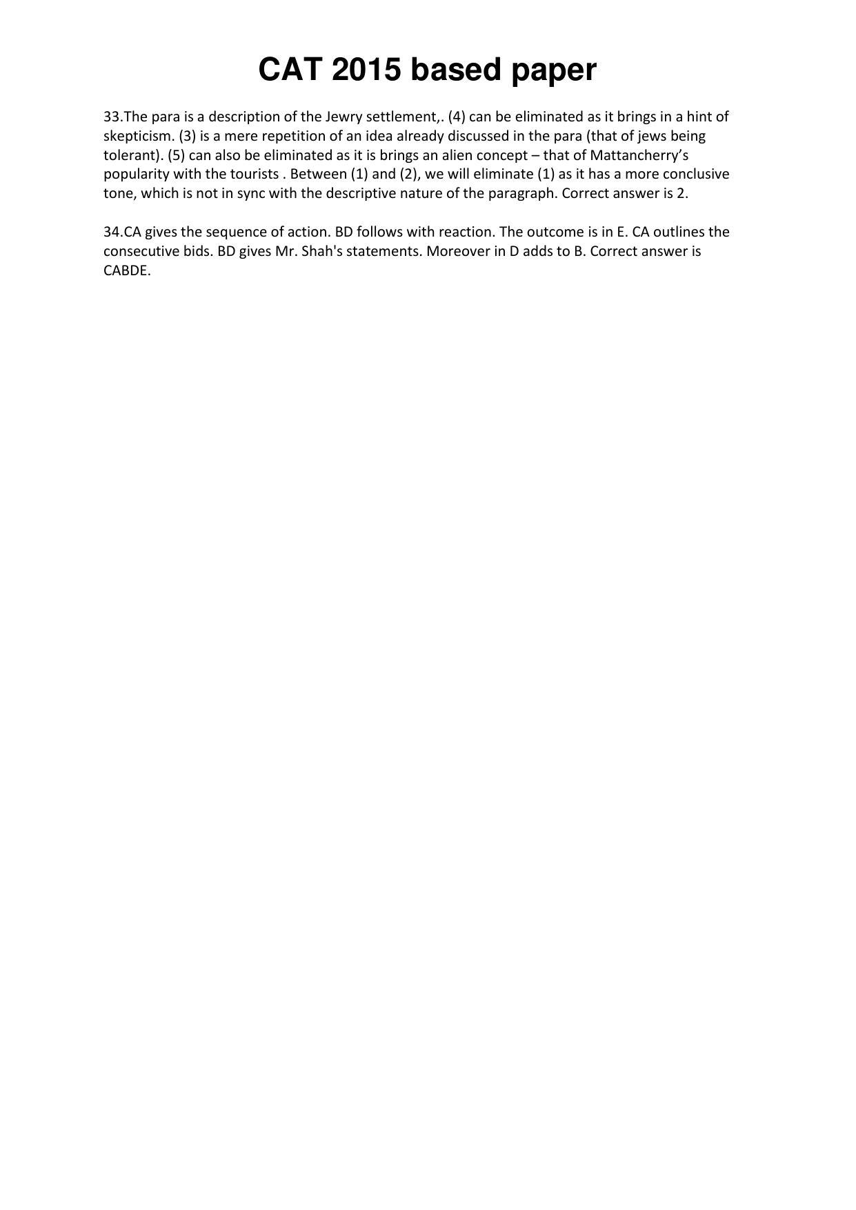 CAT 2015 CAT VARC Answer Key - Page 4