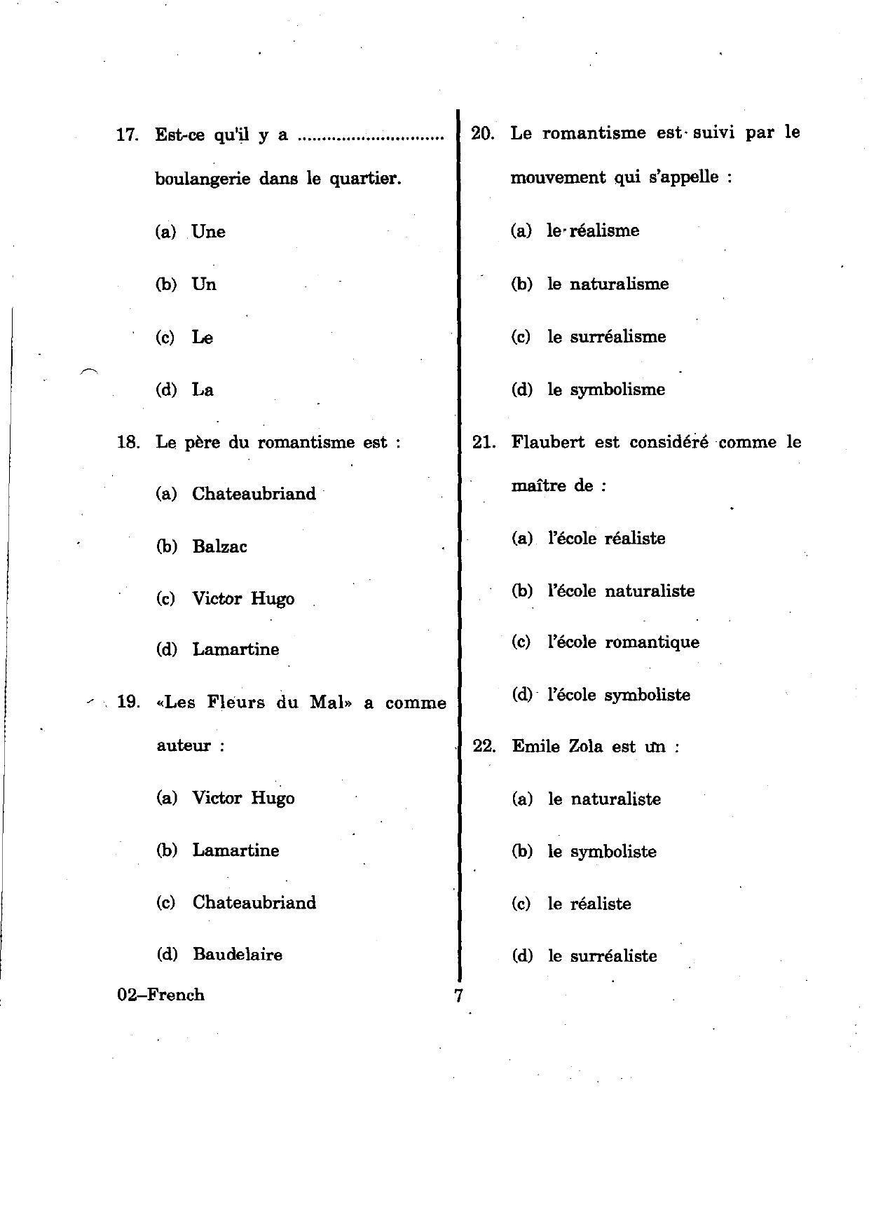 URATPG French 2012 Question Paper - Page 7