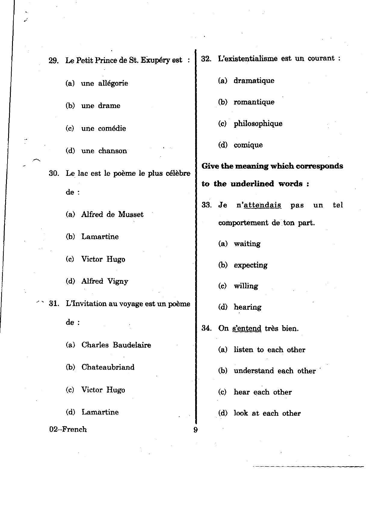URATPG French 2012 Question Paper - Page 9