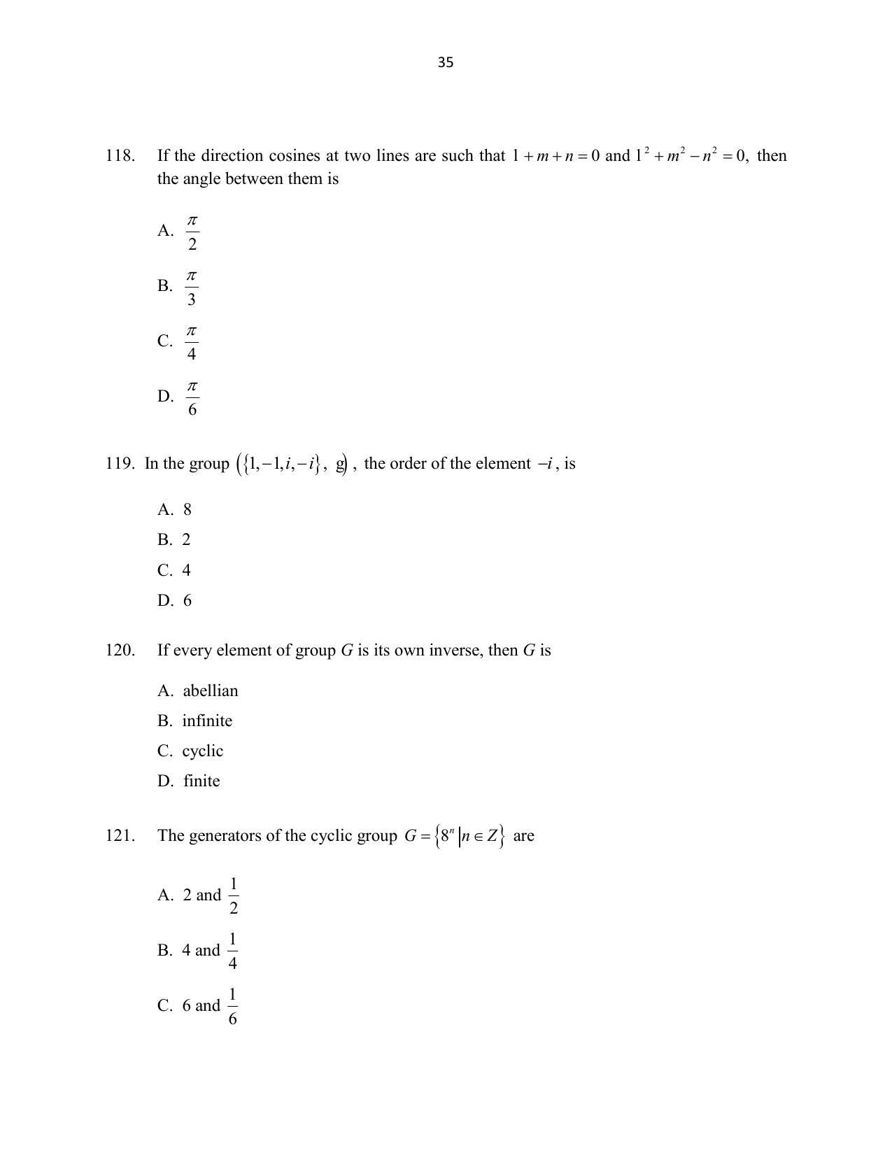 CUSAT CAT 2016 Mathematics, Physics, Chemistry 2 Question Paper - Page 35