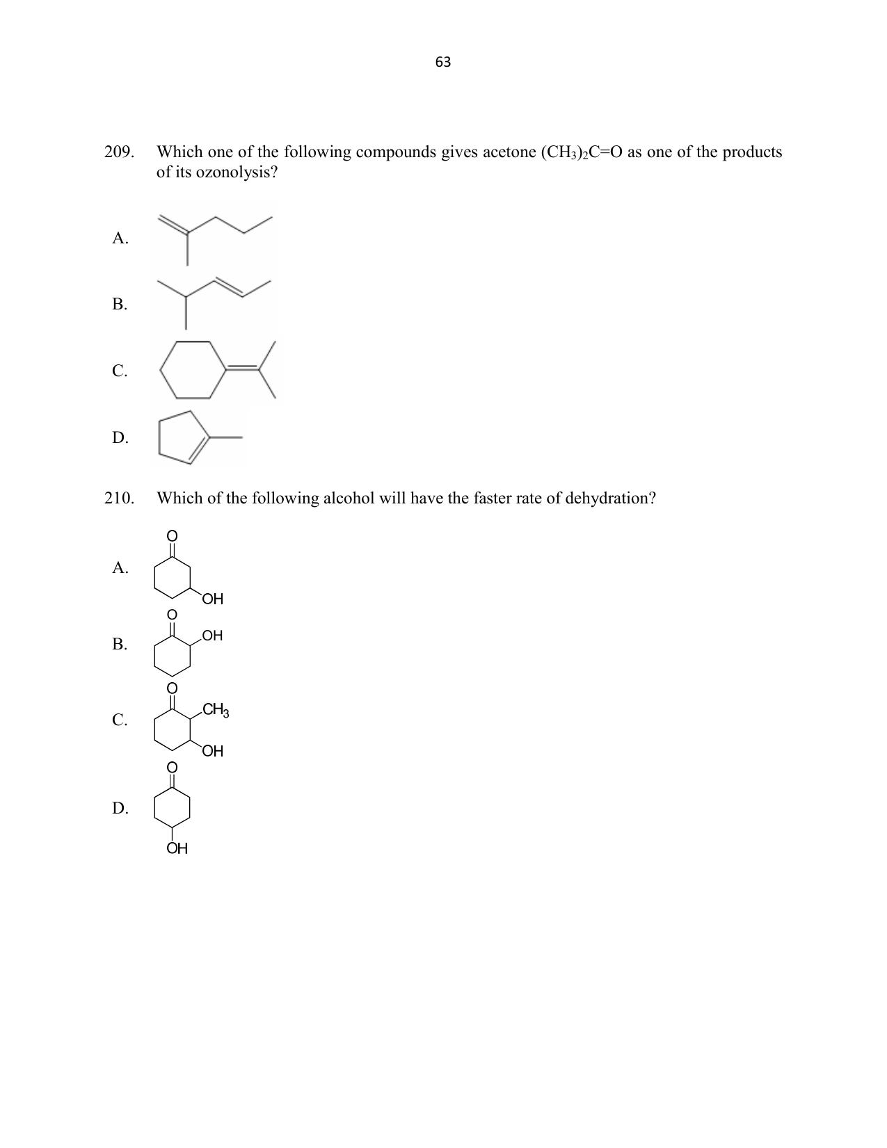 CUSAT CAT 2016 Mathematics, Physics, Chemistry 2 Question Paper - Page 63