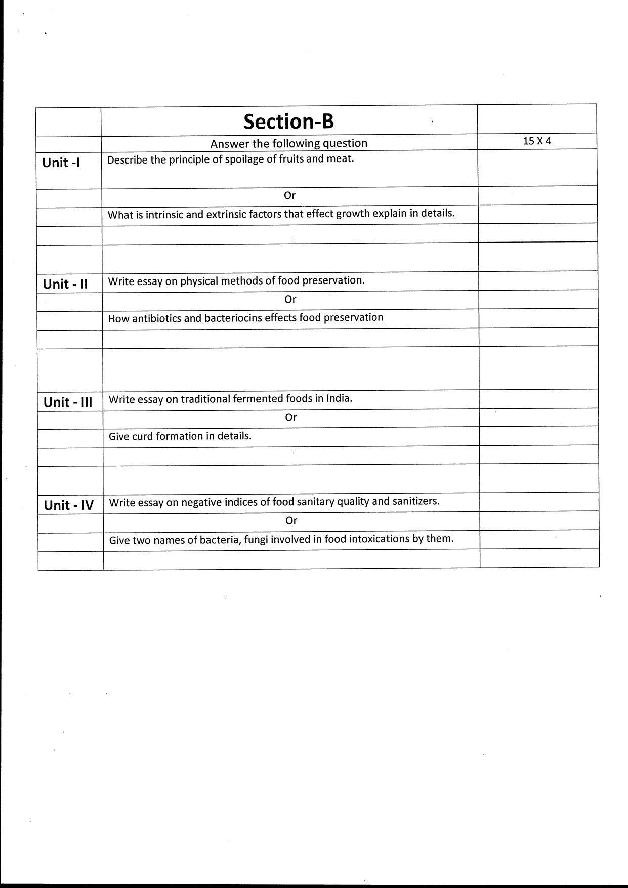 Bilaspur University Question Paper June 2022: M.Sc. Microbiology (Fourth Semester) Food Microbiology Paper 1 - Page 2