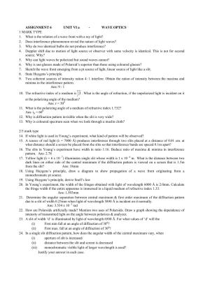 CBSE Work Sheets for Class 12 Physics Assignment 1