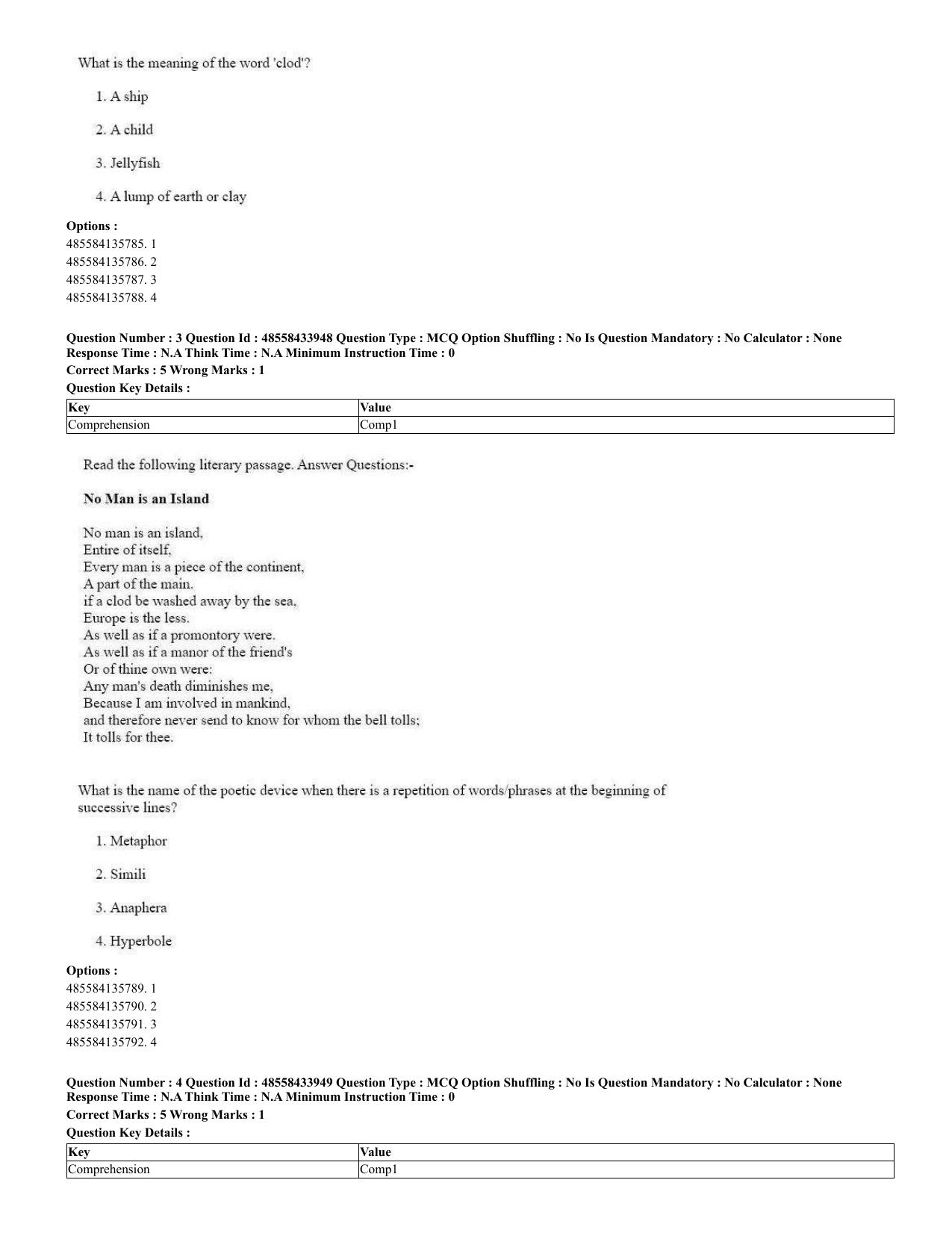 CUET 2023 English Spanish Shift 3 Question Paper - 18 June 2023 - Page 3