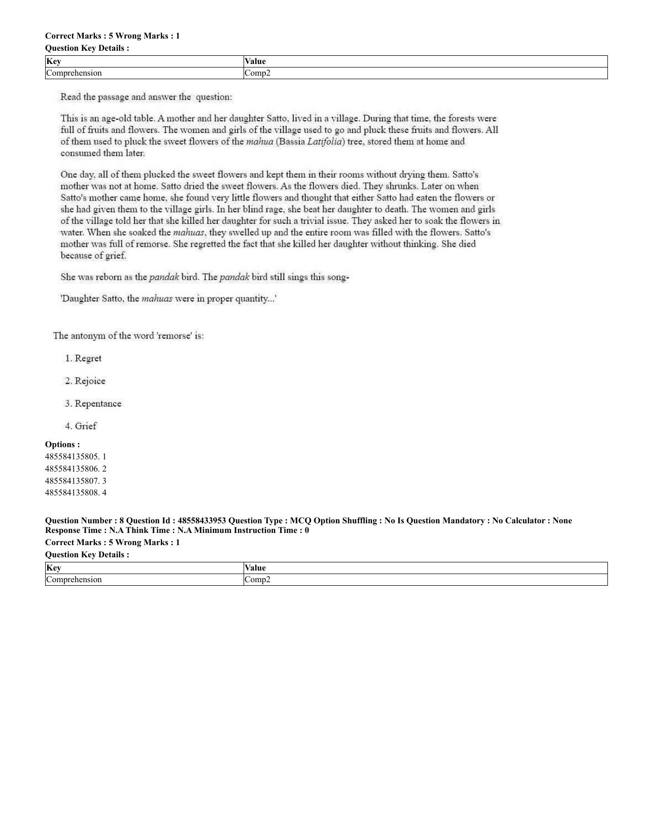CUET 2023 English Spanish Shift 3 Question Paper - 18 June 2023 - Page 6