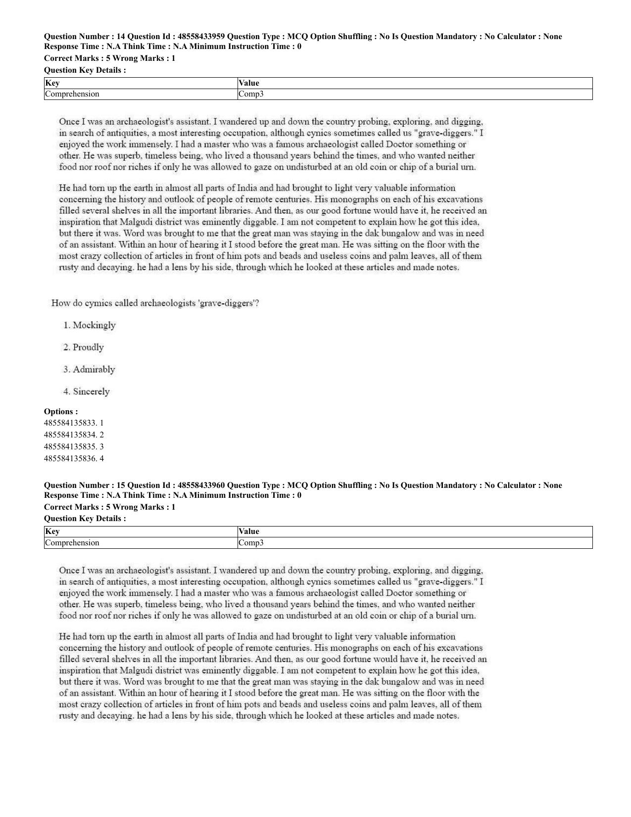 CUET 2023 English Spanish Shift 3 Question Paper - 18 June 2023 - Page 11