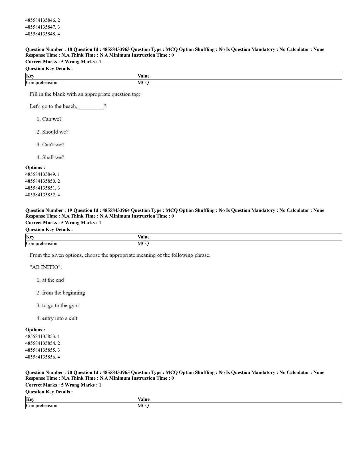 CUET 2023 English Spanish Shift 3 Question Paper - 18 June 2023 - Page 13