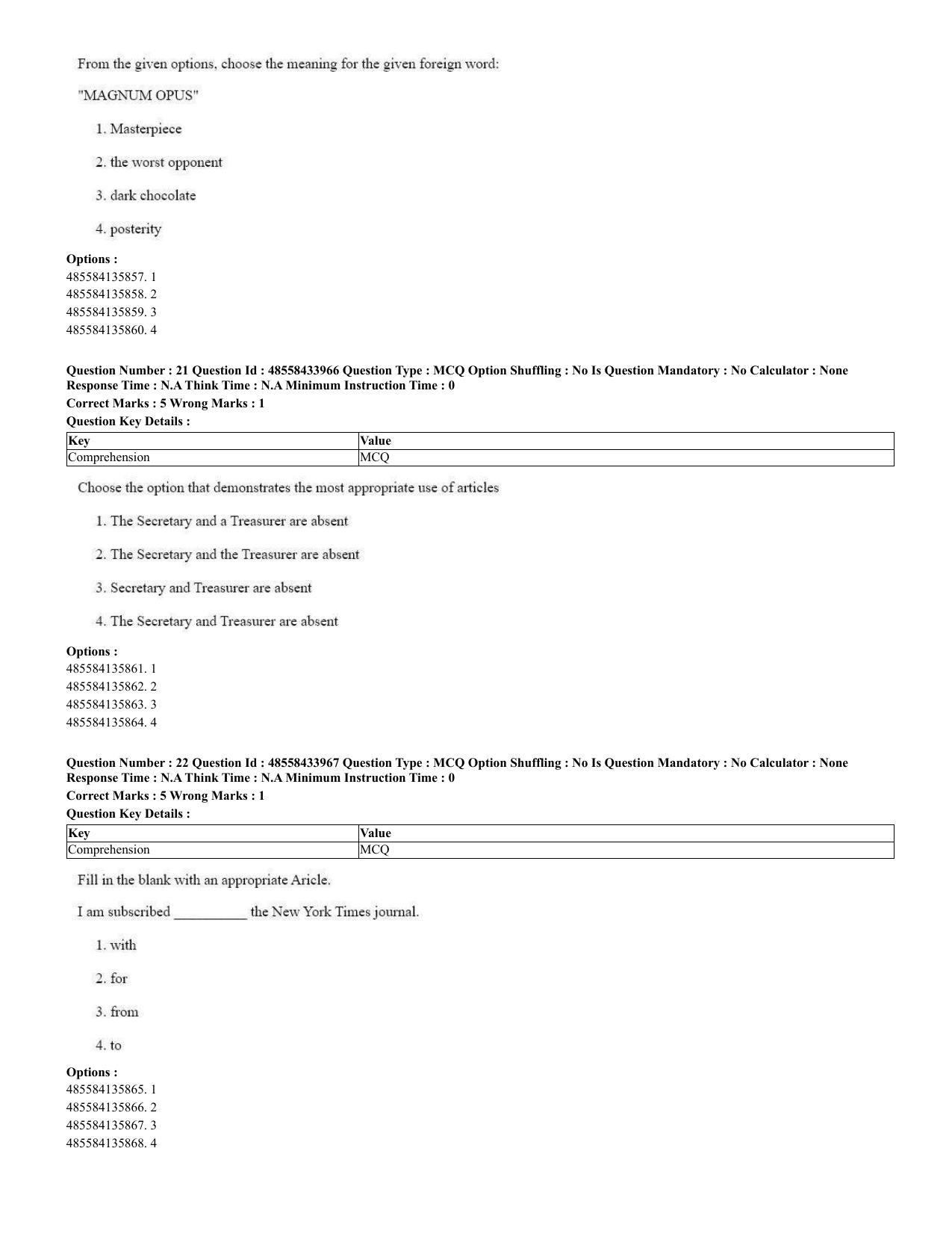 CUET 2023 English Spanish Shift 3 Question Paper - 18 June 2023 - Page 14