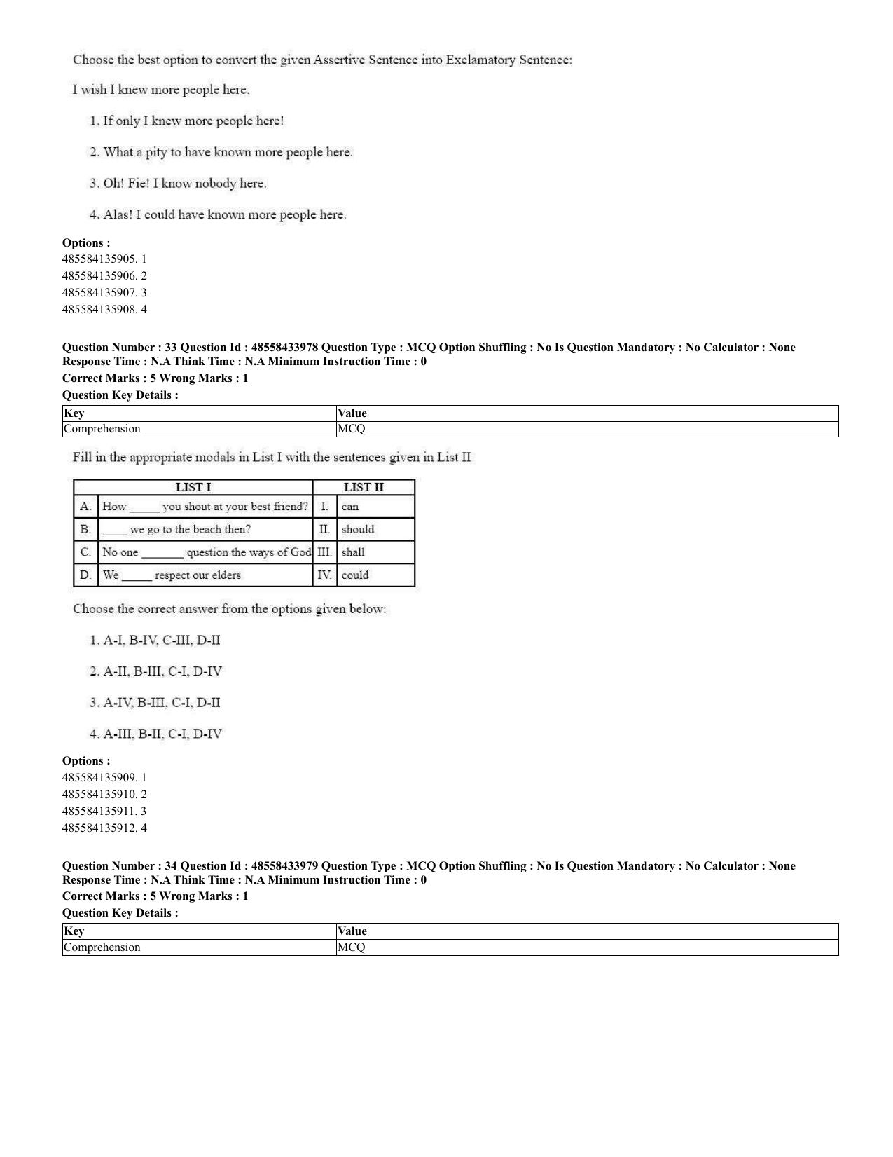 CUET 2023 English Spanish Shift 3 Question Paper - 18 June 2023 - Page 19