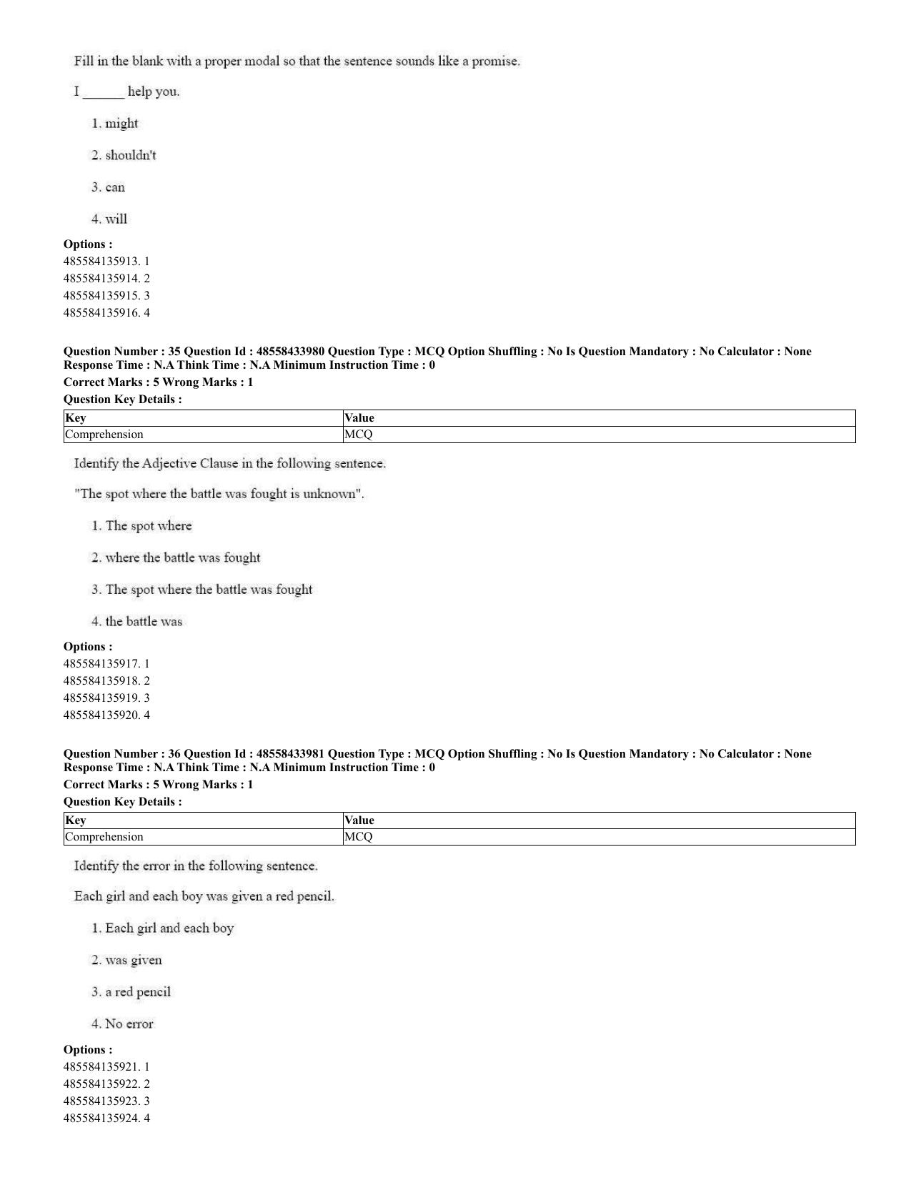 CUET 2023 English Spanish Shift 3 Question Paper - 18 June 2023 - Page 20