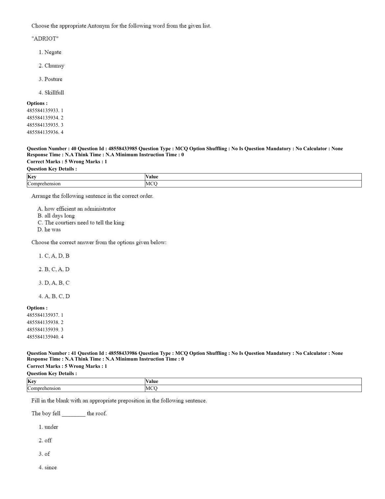 CUET 2023 English Spanish Shift 3 Question Paper - 18 June 2023 - Page 22