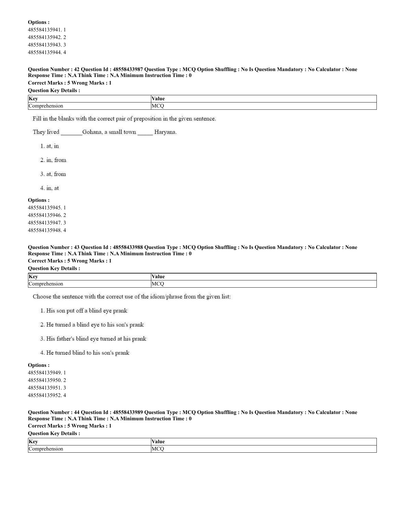 CUET 2023 English Spanish Shift 3 Question Paper - 18 June 2023 - Page 23