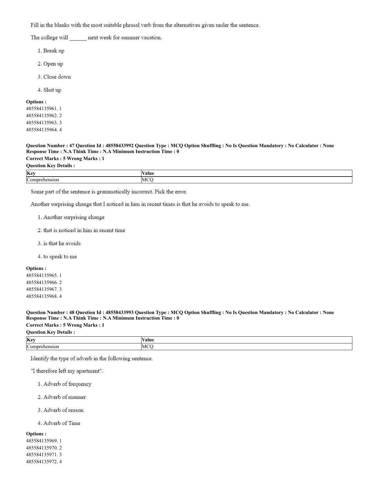 CUET 2023 English Spanish Shift 3 Question Paper - 18 June 2023 - Page 25
