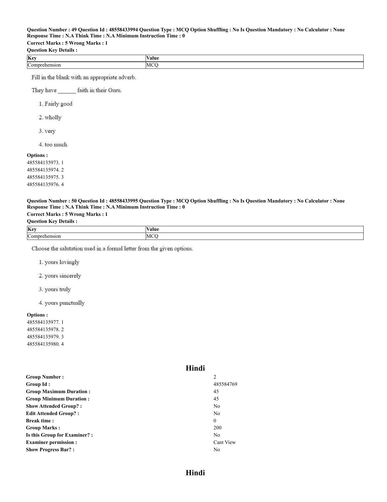 CUET 2023 English Spanish Shift 3 Question Paper - 18 June 2023 - Page 26
