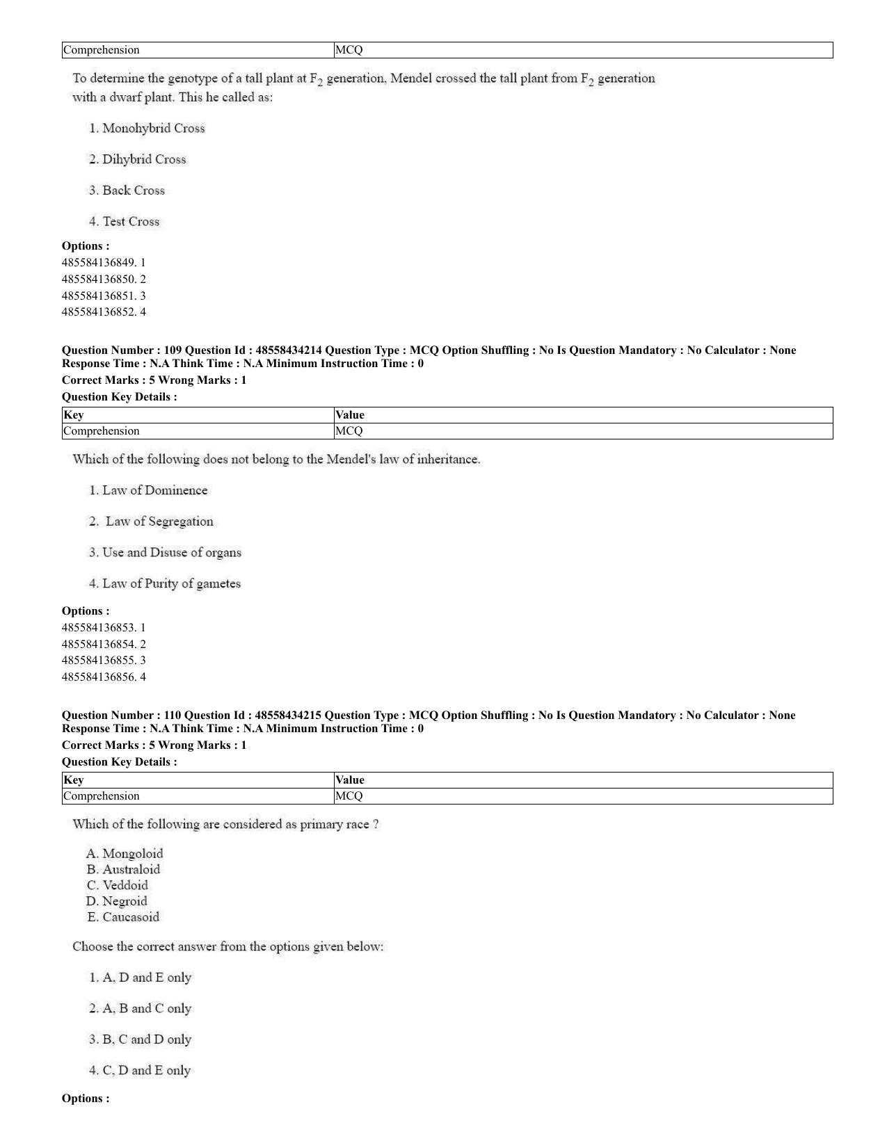 CUET 2023 English Spanish Shift 3 Question Paper - 18 June 2023 - Page 67