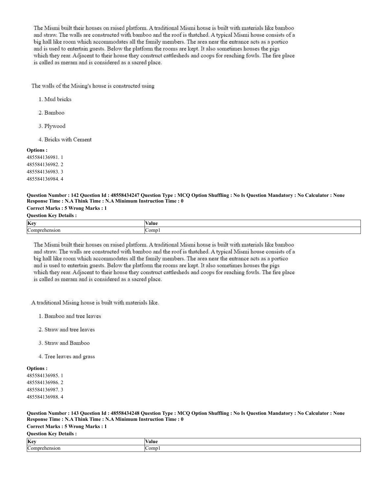 CUET 2023 English Spanish Shift 3 Question Paper - 18 June 2023 - Page 81
